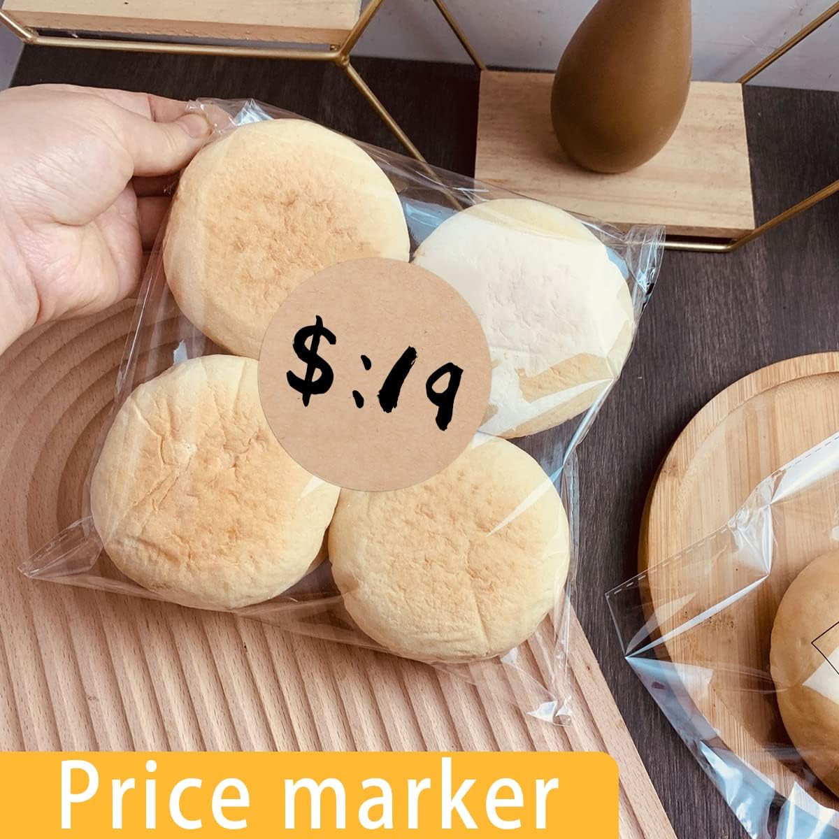 PARLAIM 3 X 3 inch Color Code Dot Stickers, 500pcs 3" Natural Brown Kraft Paper Round Color Coding Circle Labels per Roll in Dispenser Box for Inventory Storage Box