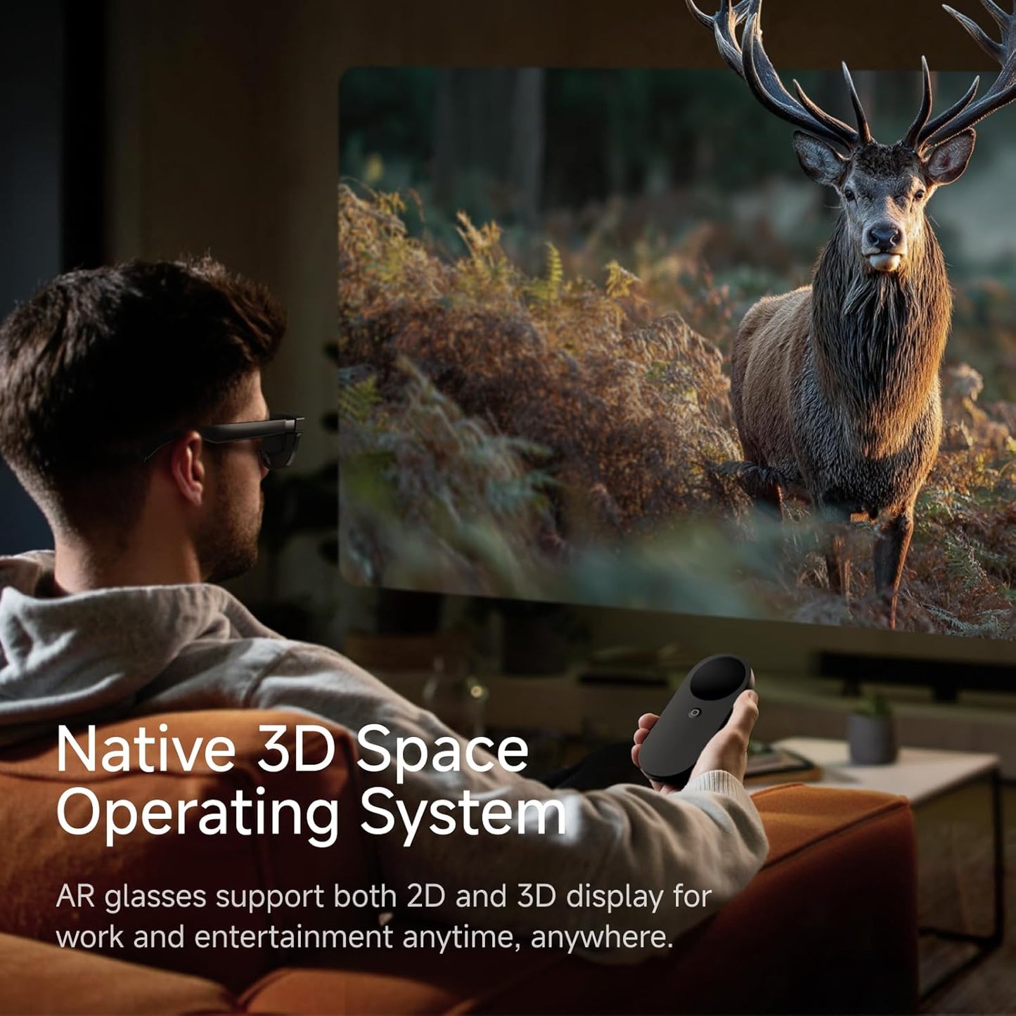 INAIR Pod|AR Glasses Dual-Function Host Unit & Mouse | 6-Screen Expansion | PC Streaming | 3DoF Spatial Hovering Technology (Anti-Dizziness) for Entertainment & Office Work