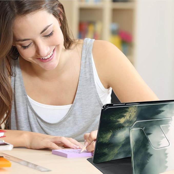 for All-New Amazon Kindle Fire HD 10 Tablet Case (13th Generation, 2023 Release) 10.1", 360 Degree Rotating Stand Cover with Auto Wake Sleep Case for Fire Tablet 10 2023,Misty Landscape Forest