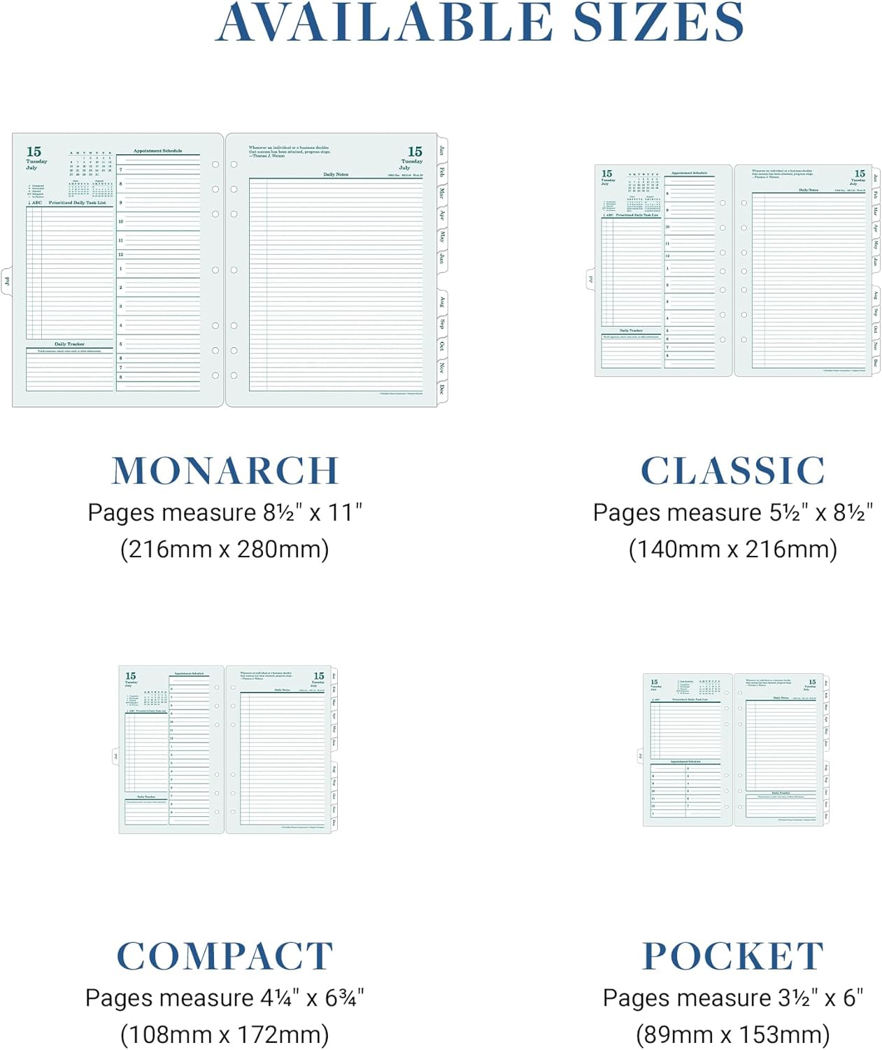 FranklinCovey - Original Two Page Per Day Ring-Bound Planner (Classic, Jul 2025 - Jun 2026)