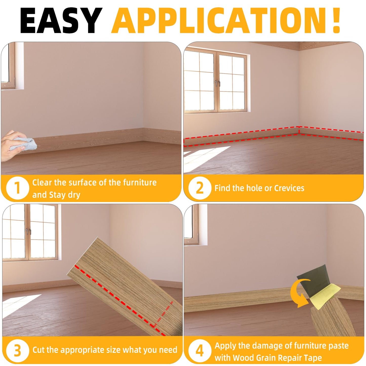 GSCIT Club Natural Walnut Wallpaper, 24 inch X 25ft Self Adhesive Wood Grain Repair Tape Patch for Tables, Chairs, Baseboards, Doors, Windows, Floors, Handicraft DIY.