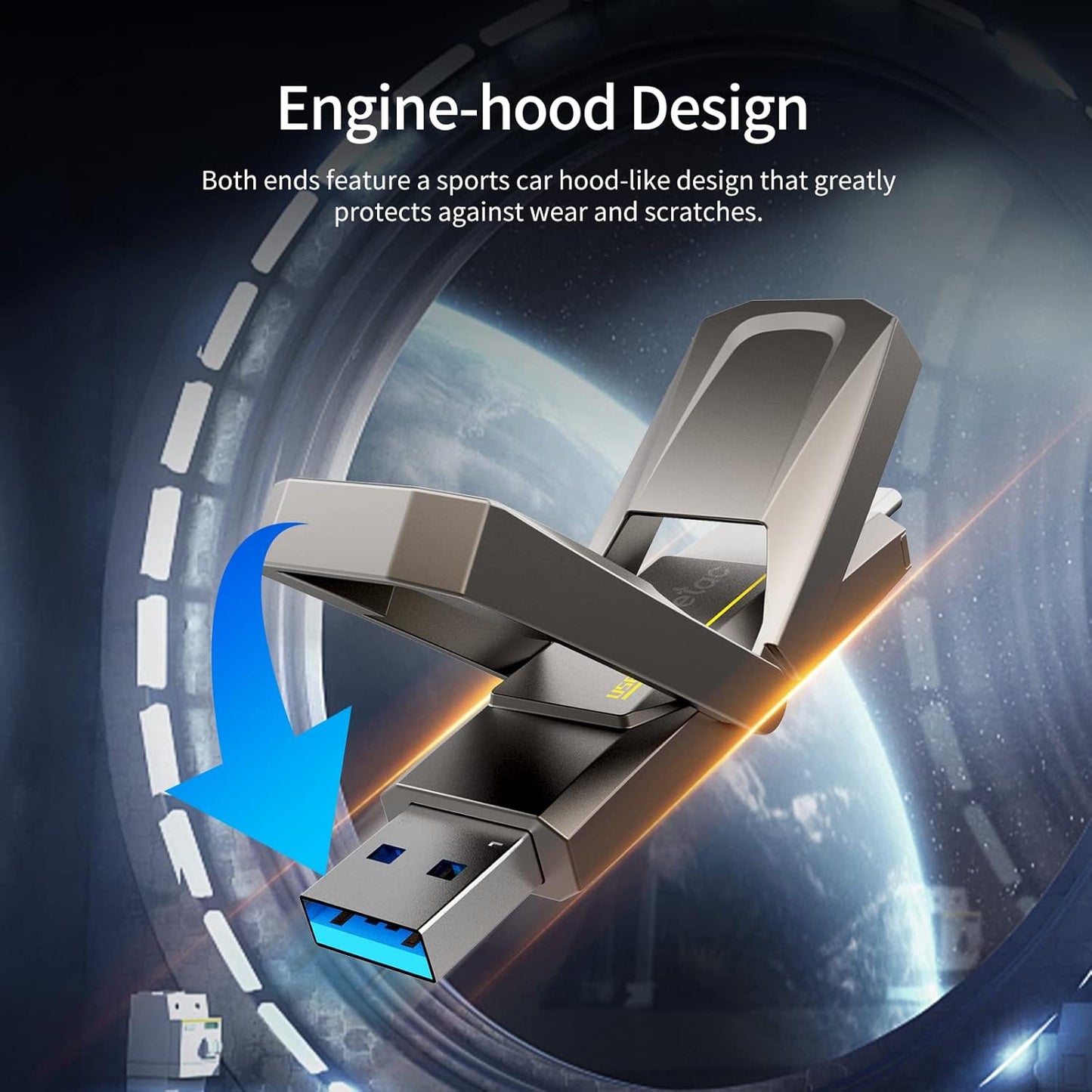 Netac 128GB Portable External USB Solid State Drive Type-c and USB 3.2 Dual Interface, up to 400MB/s Security Protection for Data Storage, Expansion of Storage for Photos/Videos/Music/Files, US5