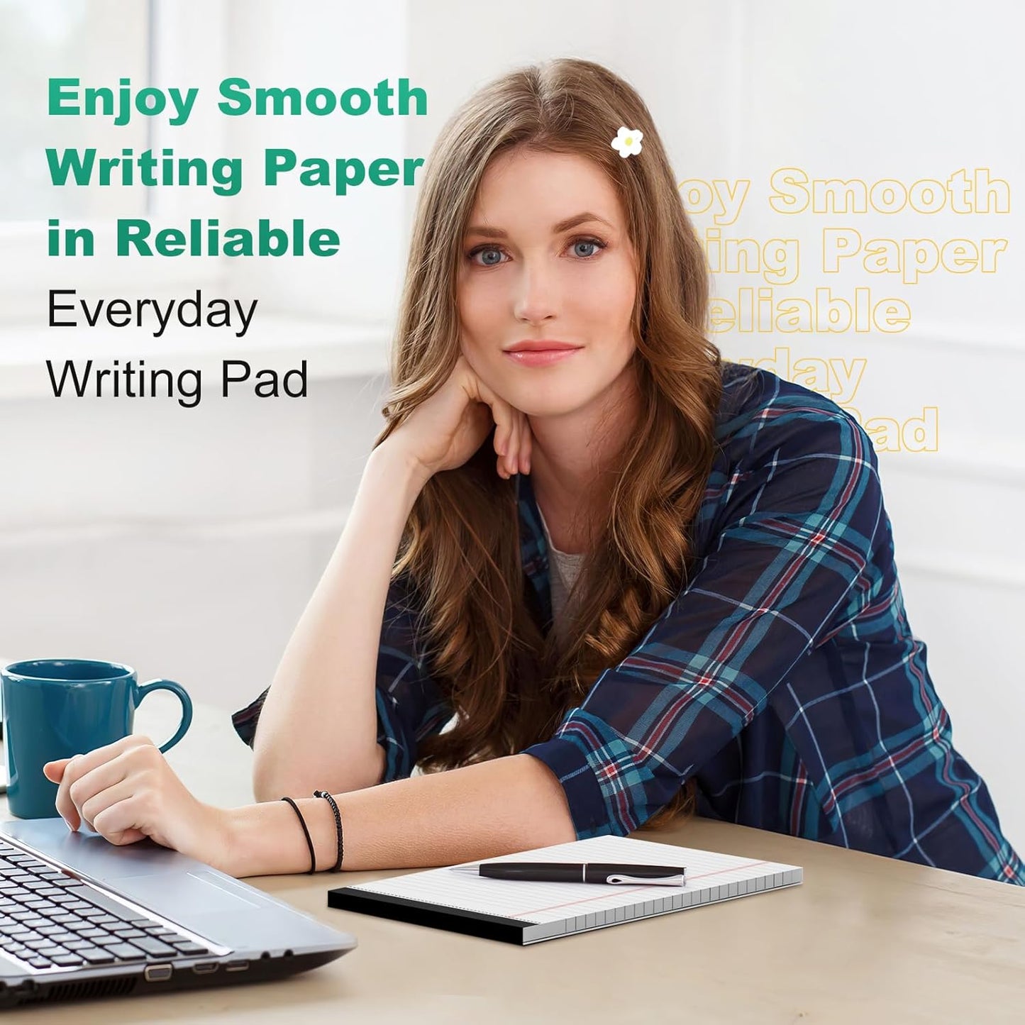 10 Pack White Legal Pads 5x8 Small Note Pads, Writing Pads for Work, College Ruled Perforated Memo Pad, Desk Notepad with Study Backboard, 30 Sheets Per Pad, 5x8 Legal Pad for Office/School/Home