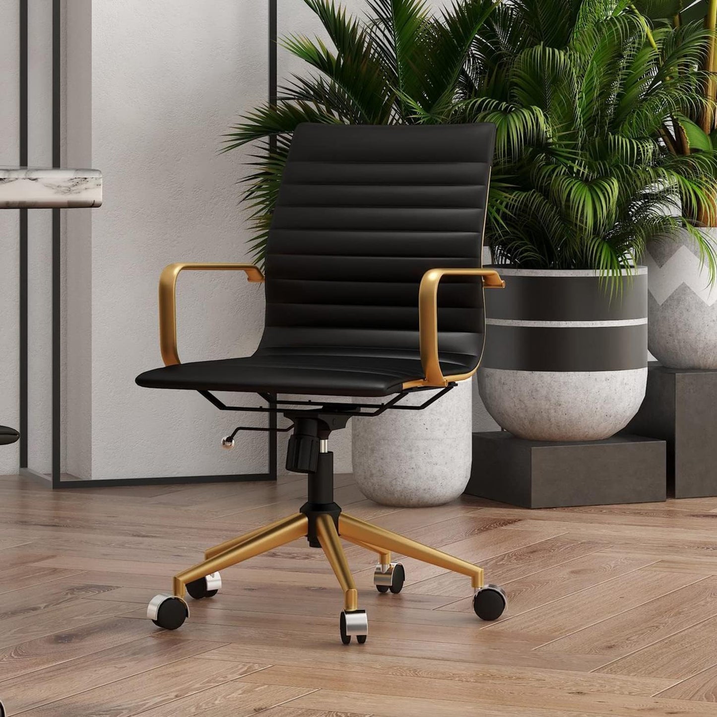 Chair, Desk Computer Chair ,with Armrests ,Ergonomic Office Chair for Home and Office, 17.32 x 22.83 x 35.43 inches, Multiple Colors (Gold Black)