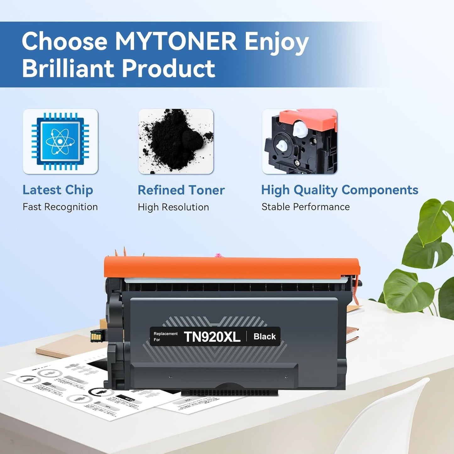 MYTONER Compatible Toner Cartridge Replacement for Brother TN920XL TN920 TN 920 XL for HL-L6210DW HL-L6210DWT HL-L5210DN HL-L5210DW HL-L5210DWT HL-L5215DW HL-L6310DW MFC-L6810D Printer, 2Pack