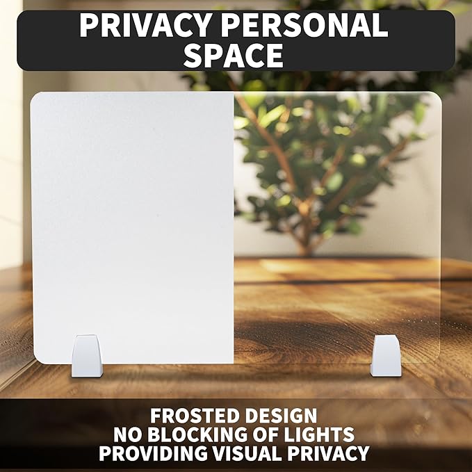 Nisorpa 4PCS Desk Dividers Privacy Desk Panel,Frosted Acrylic Partitions with Clips,Classroom Privacy Shield for Student Desks Protective Noise and Visual Guard for Office,School - 23.6 "L X 15.8 "W