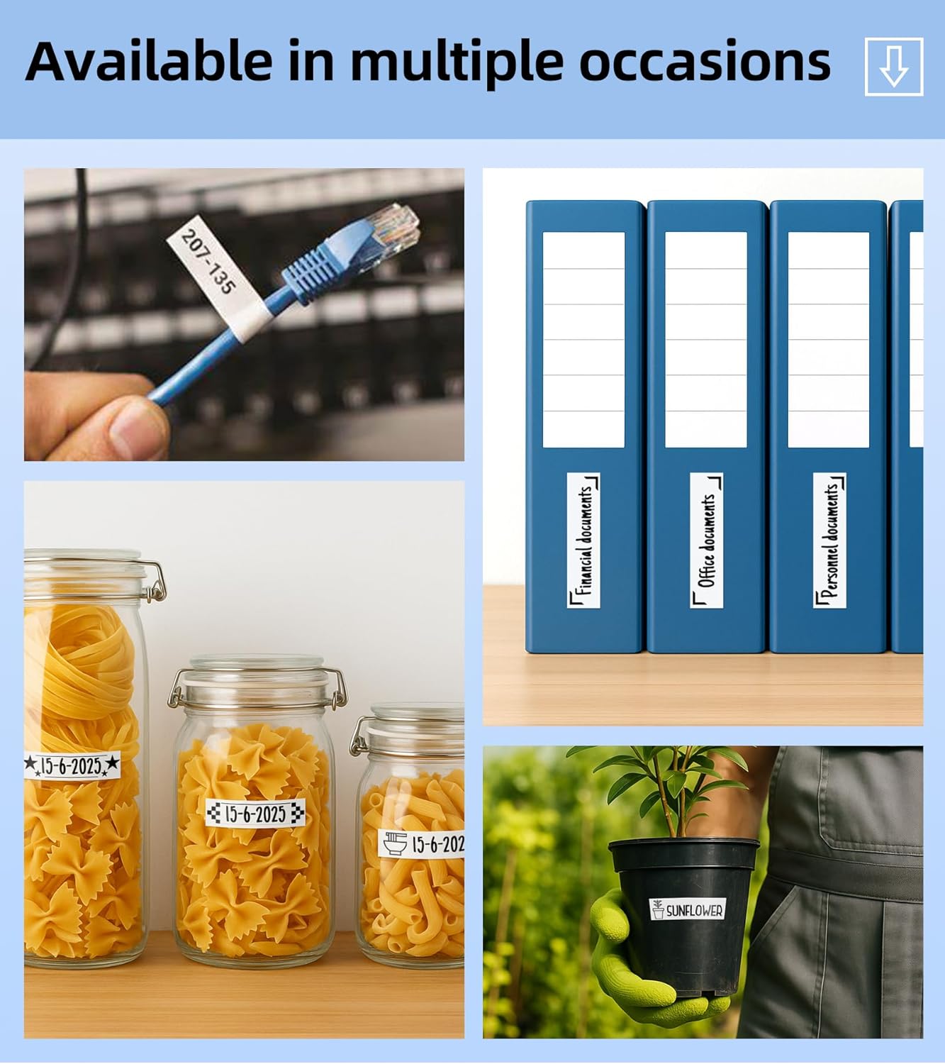 MarkDomain Label Maker Tape Refills Compatible with Brother P-Touch Label Tape 12mm 0.47 Laminated White TZe Tz TZe-231 TZ231 Ptouch PT-D210 PT-H110 PT-D220 PT-1880 1/2" Black Ink on White, 6 Pack