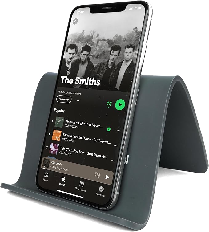 FoldenAirplane Phone Holder, Flexible Cell Phone Holder, Folding Cellphone Stand for Desk, Bed, Office, Treadmill - Airplane Gadgets for Long Travel Accessories - Plane Essentials (Silicone)