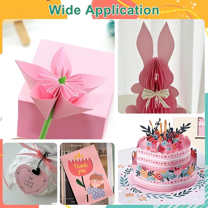 OcePor 50 Sheets Pinks Valentine's Day Cardstock Paper, Colored Printer Paper 8.5 x 11, Card Stock Thick Construction for Craft,Scrapbook,Office Printing, Invitations, Certificates,92 lb/250gsm