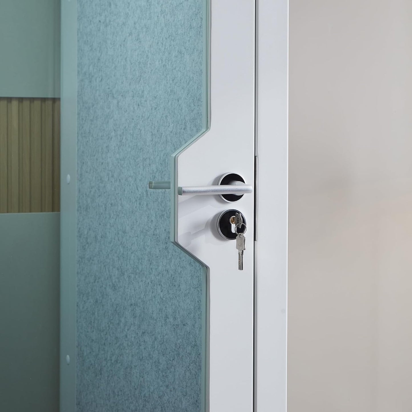 GEARONIC Mobile Office Pod Booth, Sound Proof Booth for Home, Mobile Roller with Desk, LED Light, Fans and AC USB Ports (White)