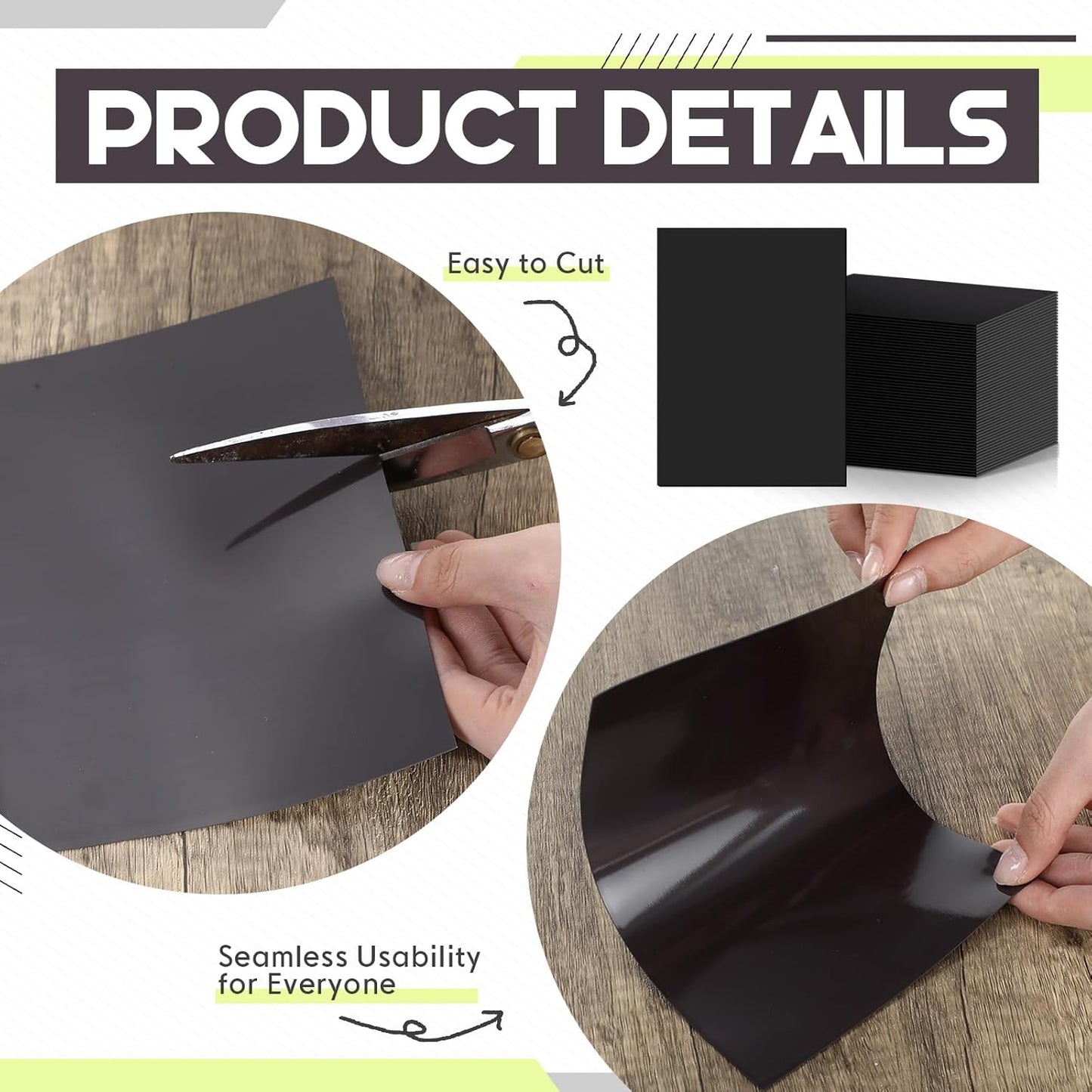 30 Pcs Non Adhesive Magnetic Sheet 5 x 7 Inch for Die Storage Flexible Magnetic Sheets Plain Sheet for Arts and Crafts Scrapbooking DIY Photography, Easy to Cut and Organize