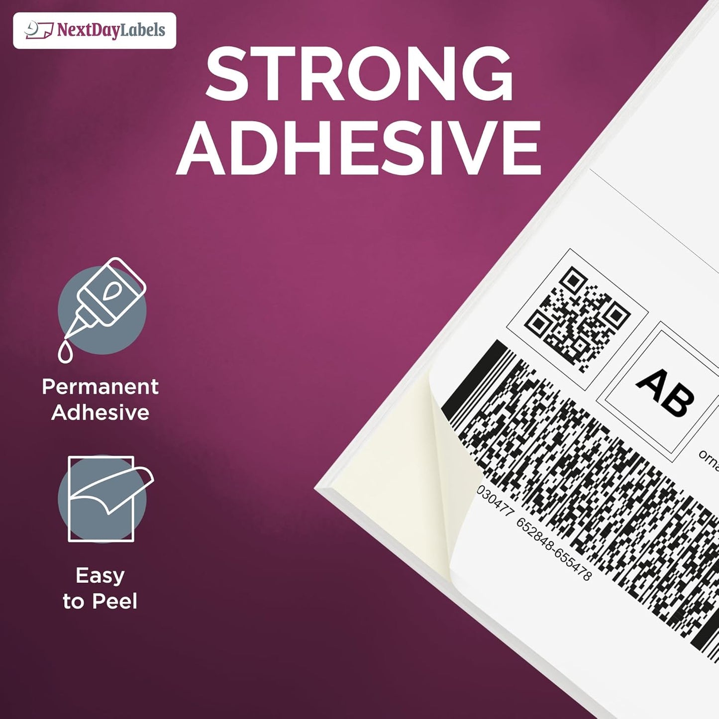 NextDayLabels – 8-1/2" x 5-1/2" Rectangular Sticker Labels for Printer - White Laser/Inkjet Printer Labels Return Address Labels Shipping Label Stickers (250 Sheets, 2 Per Sheet, 500 Labels)