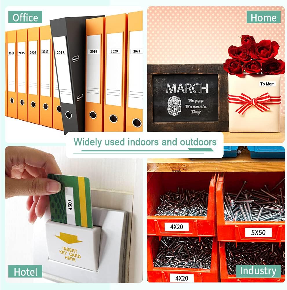 6-Pack 45013 Tape Compatible with Dymo 160 Label Maker Refill 1/2 Inch Black on White D1 Label Tape 45013 a45013 45013s S0720530 for LabelManager 280 160 420P 220P 210D 360D 450D, 23 Feet