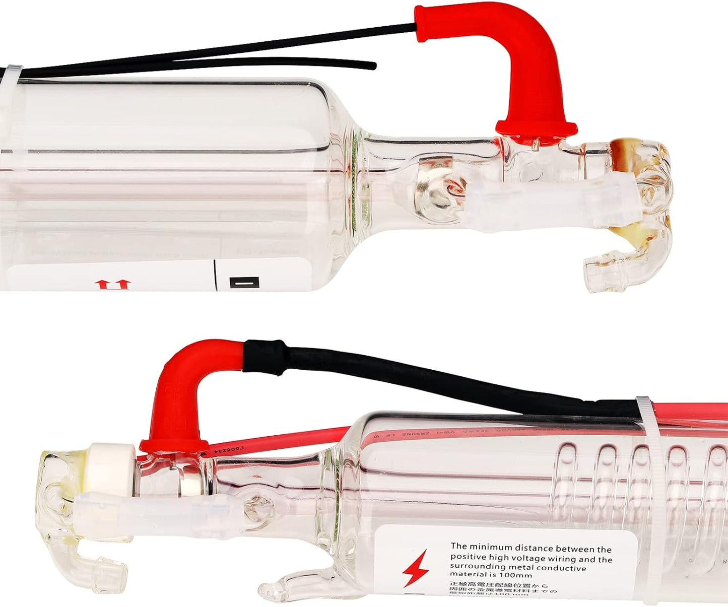 LD-Teemm CO2 Laser Tube, 60W CO2 Laser Tube with Coating 60 watt Length 1200mm Dia. 80mm, Wire Pre-Connected for CO2 Laser Cutter Laser Engraving Cutting Machine
