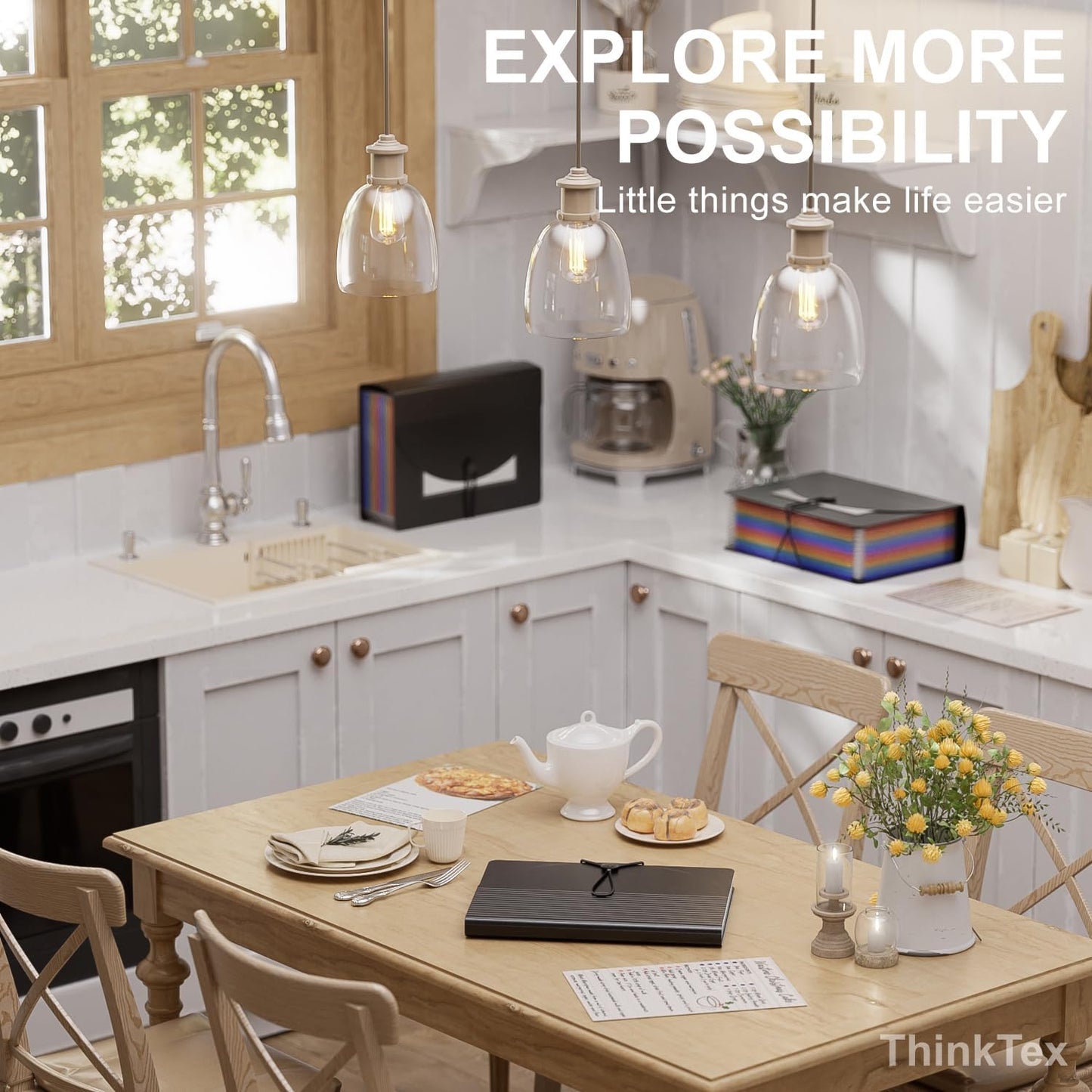 ThinkTex Accordion File Organizer, 12 - Pocket Expanding File Folders for Paper Receipts, Bills&Taxes Organizer, Letter/A4 Size Document Holder for School, Office, Home with Colorful tabs- Black