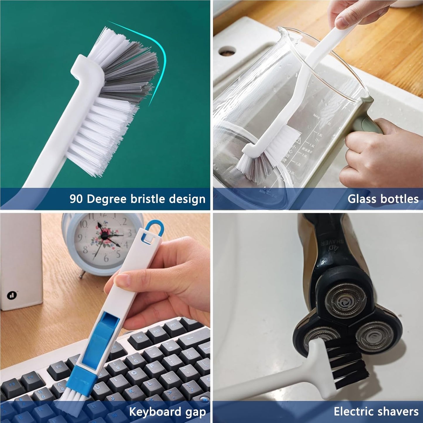 14Pcs Small Crevice Cleaning Brush Set, Groove Gap Cleaning Tool for Cleaning Kitchen,Bathroom, Corner, Sink,Door,Window Track,Cup