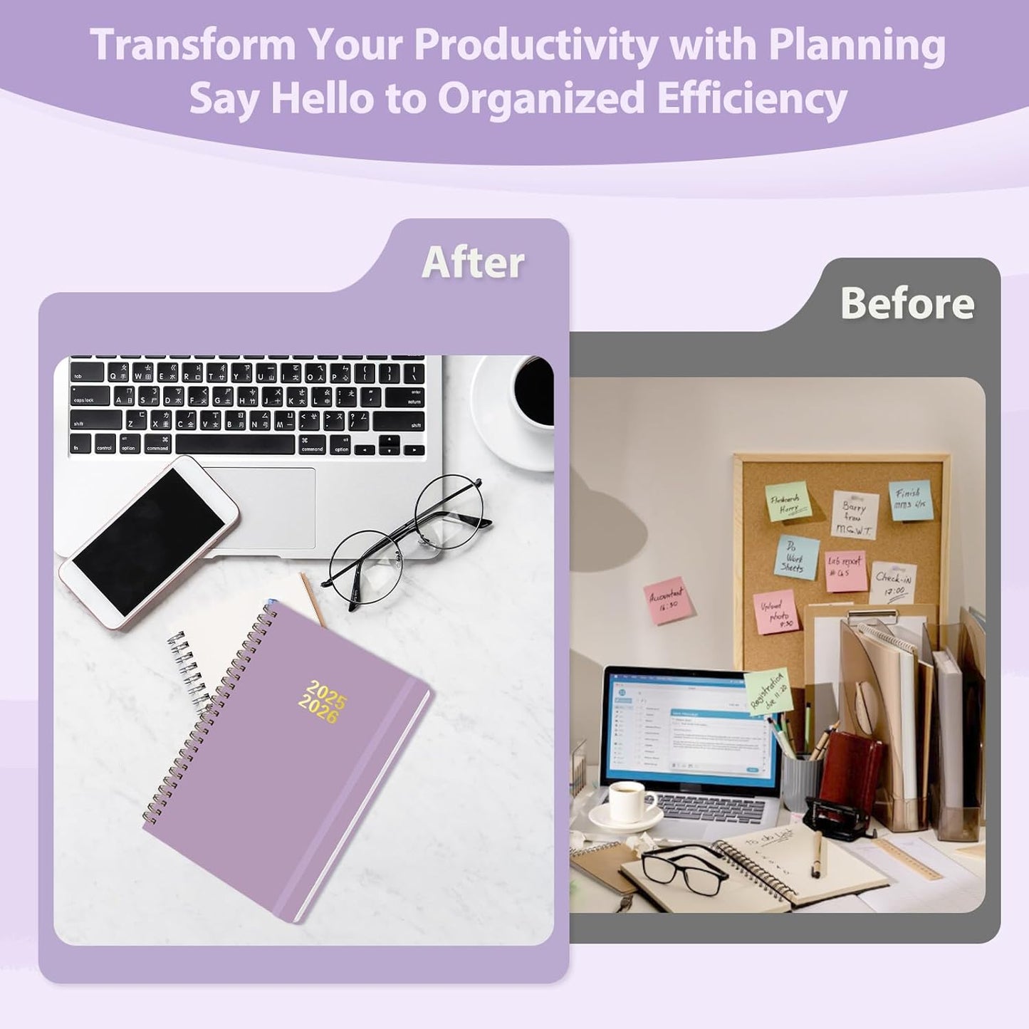 Planner 2025-2026 for Women & Men, Weekly and Monthly Calendar Notebook (July 2025 - June 2026), Hardcover Spiral Bound School Teacher Student Planner with Tabs, Inner Pocket, A5 (6.3" x 8.5")