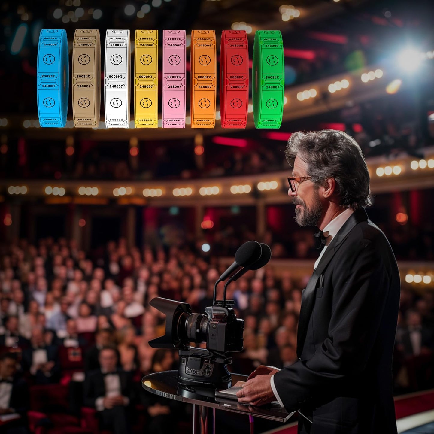 Methdic 1000 Smile Raffle Tickets Blue, Single Roll, Ticket for Events, Entry, Class Reward, Fundraiser & Prizes