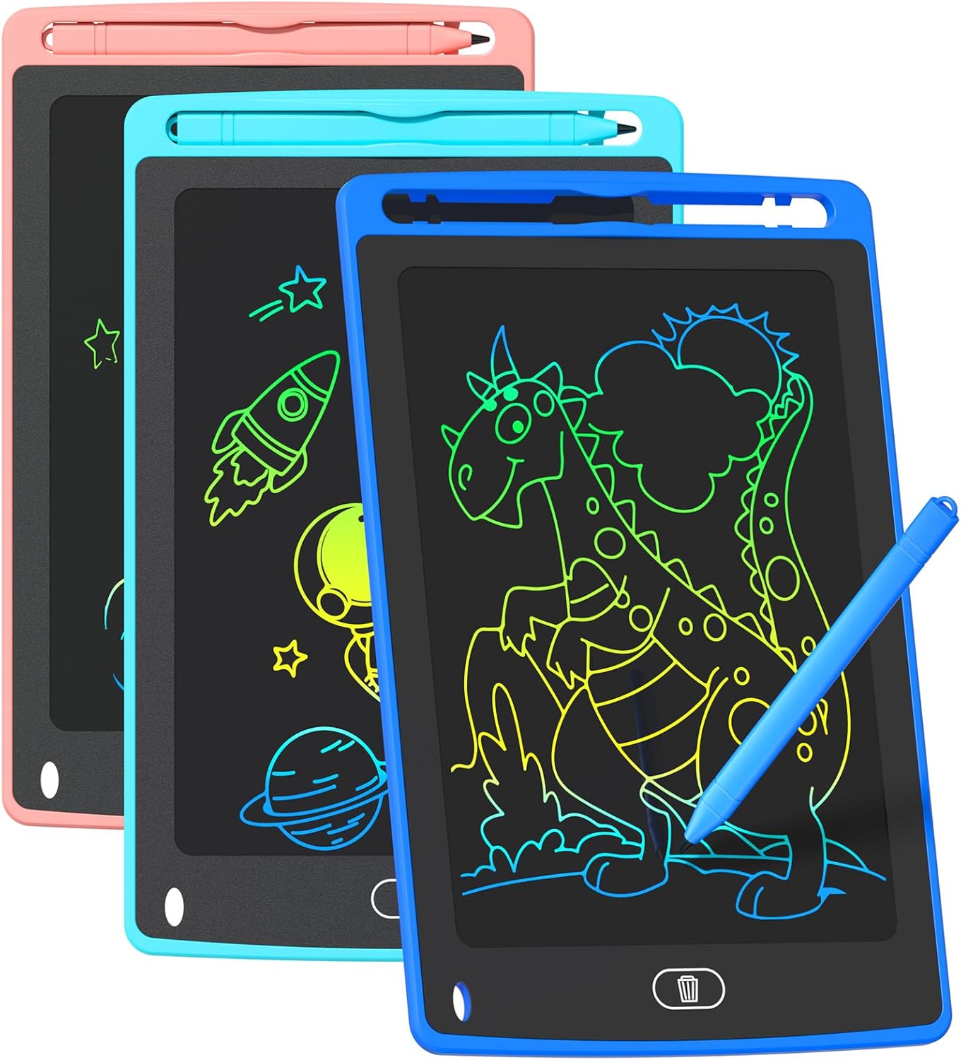 3 Pack LCD Writing Tablet for Kids, 8.5 Inch Colorful Doodle Board Drawing Tablet, Educational Learning Toys Birthday Gifts for Boys Girls Age 3 4 5 6 7 8