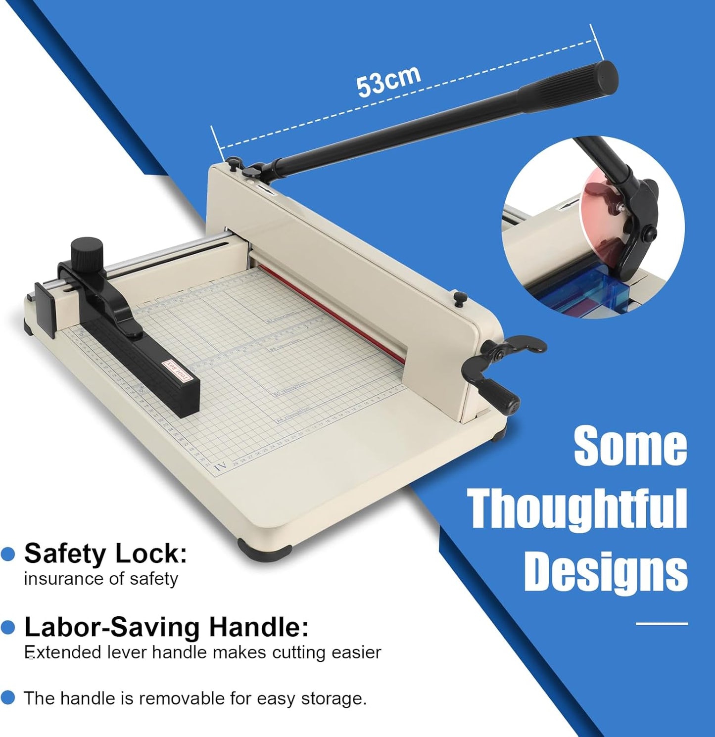 Heavy Duty Paper Cutter, 12 inch Guillotine Paper Cutter Industrial-Grade Steel Blade with Safety Lock, Guillotinas para Cortar Papel Paper Trimmer for Office, School, Crafting Cardstock