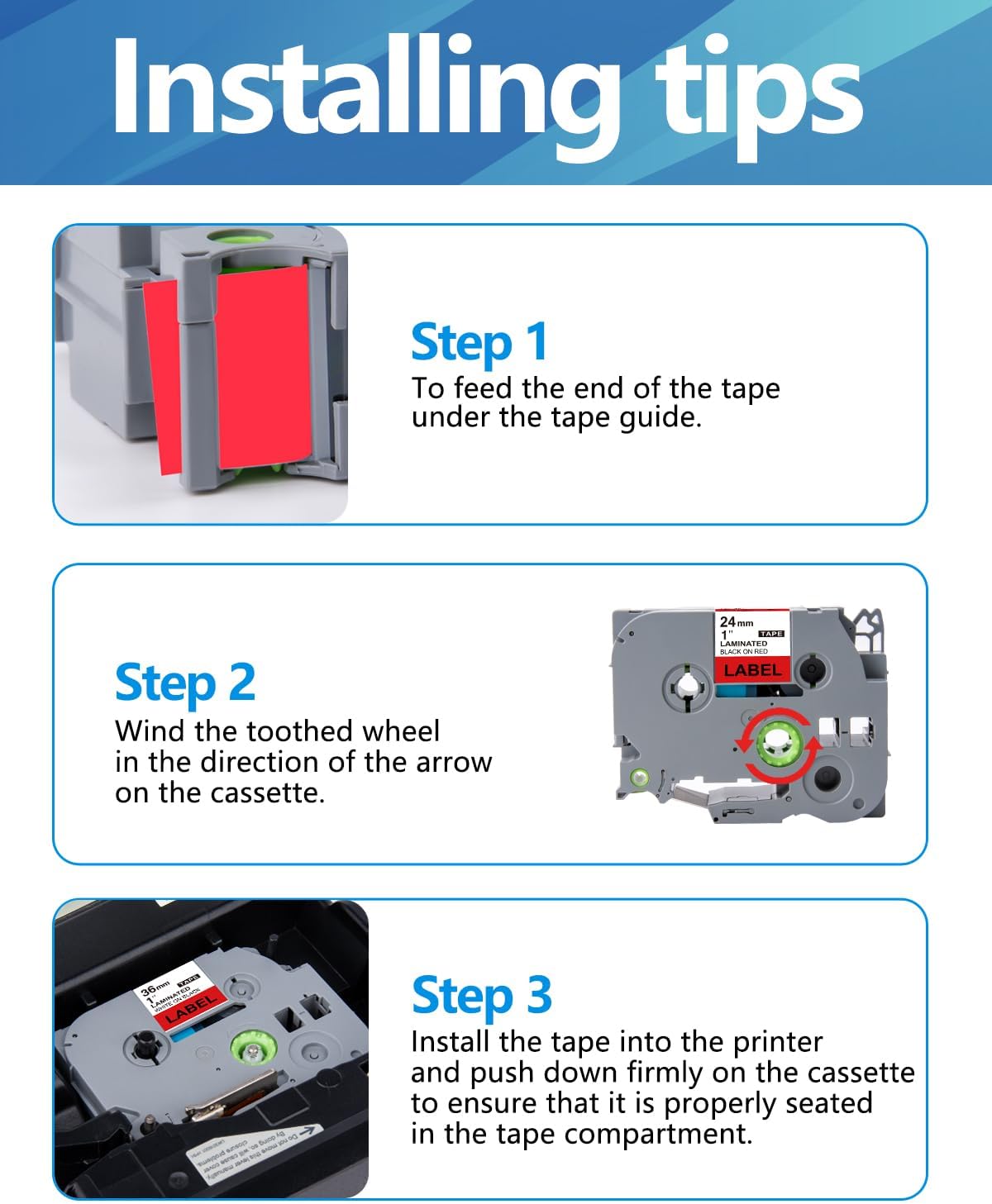 Weemay 3 Pack TZe451 24mm Black on Red Laminated Label Tape Compatible with Brother Label Maker Tape TZe-451 TZe 451 TZ-451 TZ451 for PTouch PT-E500 PT-D600 PT-P750W PT-P900W Printer, 1 in x 26.2 ft