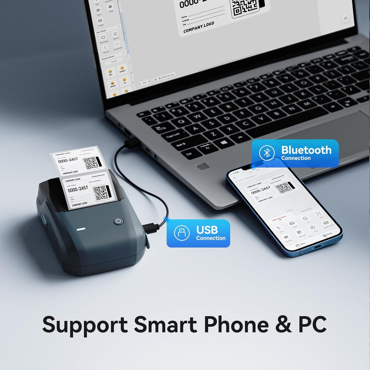 NIIMBOT B1 Label Maker with Tapes, 2 Inch Portable Thermal Label Printer for Home School Office Small Business, Address, Bakery, Crafts, Retail, Support Smartphones & PC,Dark Blue