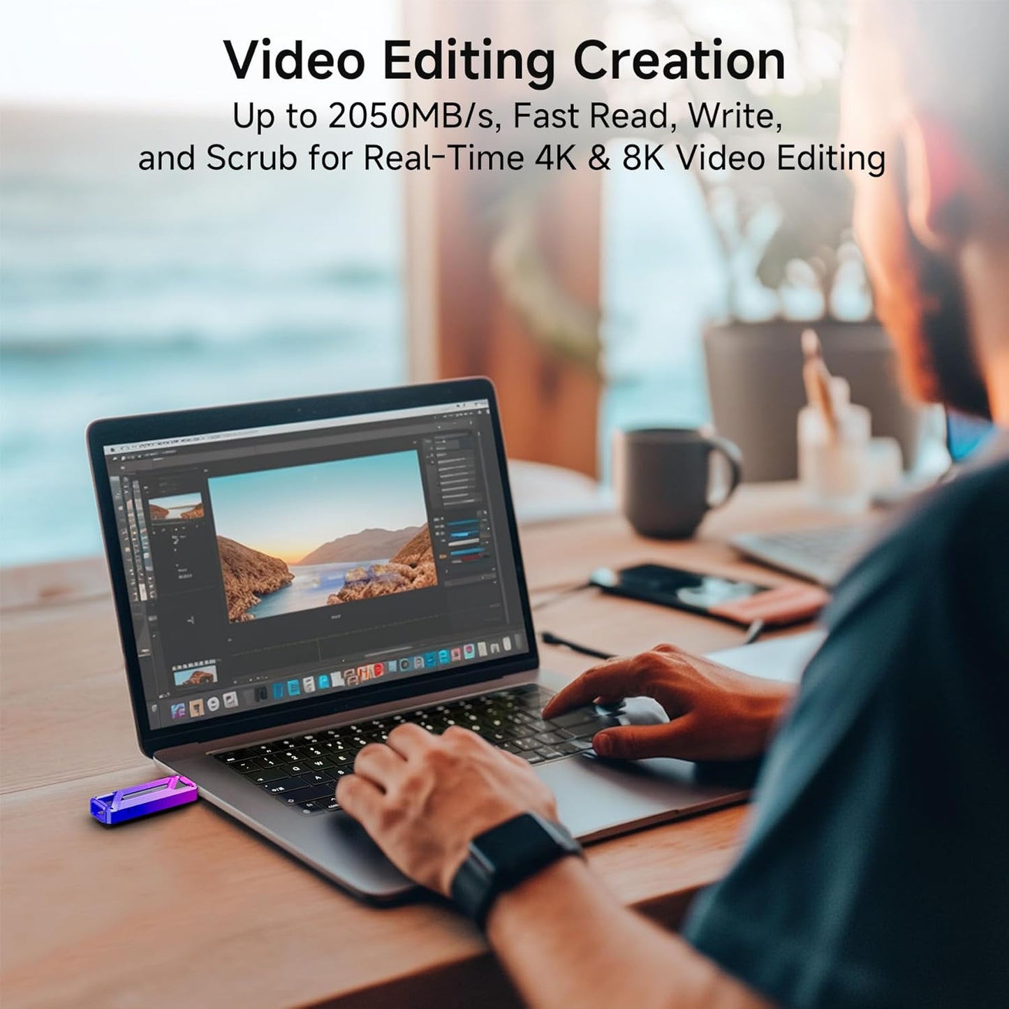 Flash Drive 512GB, Up to 2050MB/s USB 3.2 Gen2×2, USB Drive with USB A + Type C, 2-in-1 USB Memory Stick Thumb Drive for iPhone/Android/Windows/MacPC/Laptops, FF958