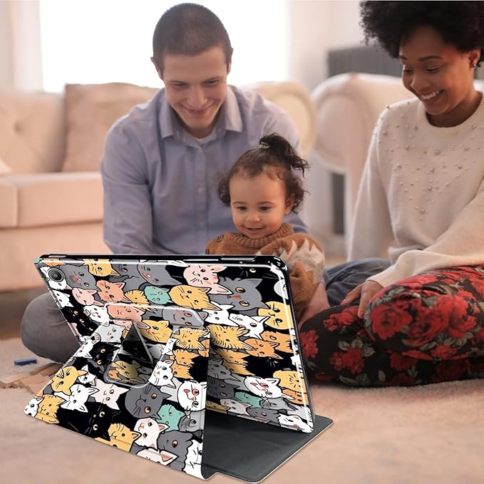 for Amazon Kindle Fire Max 11 Case (13th Generation, 2023 Release) 11",Mxfdegf 360 Degree Swiveling Stand Protective Cover with Auto Sleep/Wake,for All-New Fire 11 Max Tablet,Cute Cat