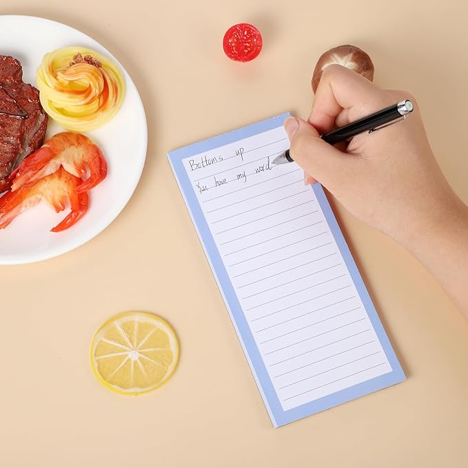 4 Pack Magnetic Note Pad for Fridge with Pen Holder, Totally 200 Sheets Magnetic To Do List, Grocery List, Shopping List, Memo Pads for Refrigerator(Light Color)