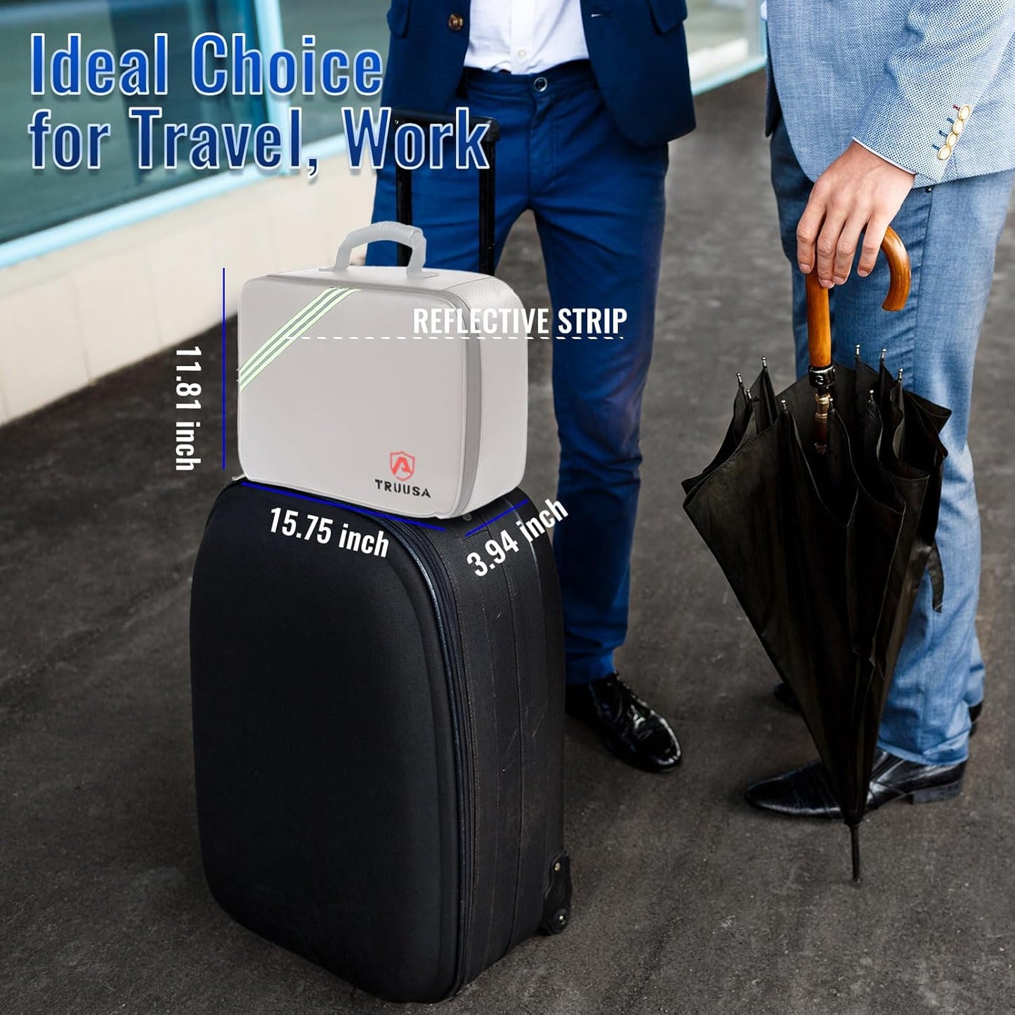 Fireproof Document Box w/Lock & Reflective Strip, Fireproof Waterproof Document Organizer, Safe Bag for Important File Storage, Portable for Travel, for Tax Files, Paper, Certificates(Silver)