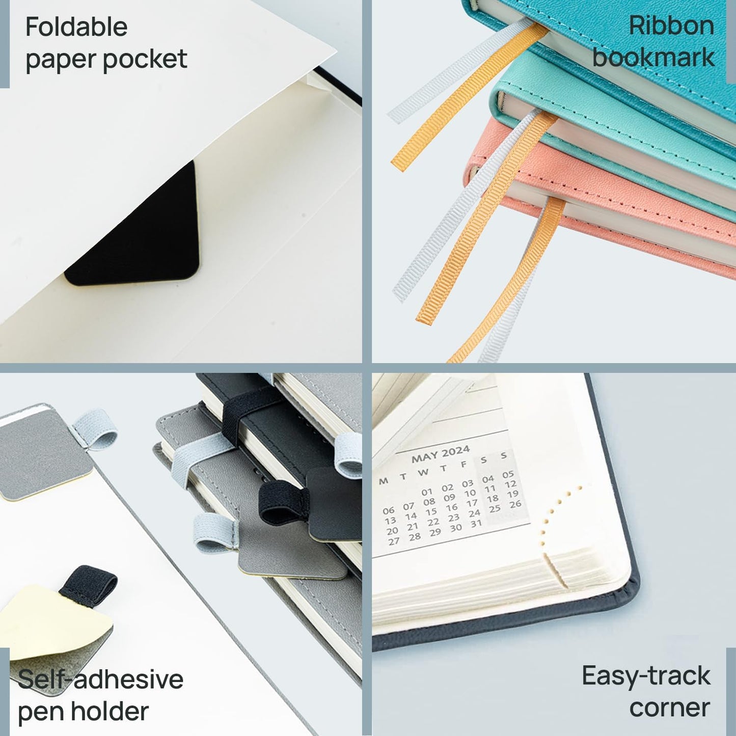 POPRUN 2026 Planner (Medium - 6.5'' x 8.5'') - 2026 Weekly Calendar ((Jan. 2026 - Dec. 2026) with Hourly Time Slots, Weekly/Monthly Appointment Book for Time Management - Leather Soft Cover - Pink