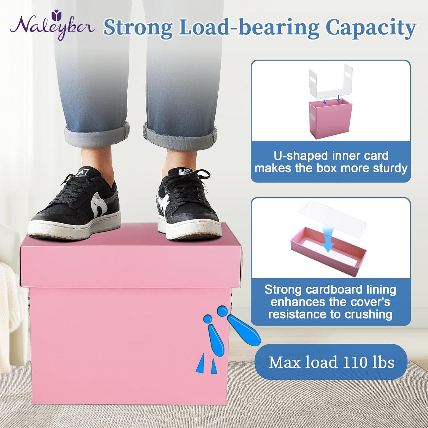 File Organizer Box with Lid, Collapsible Hanging File Folder Storage Boxes for Documents, Portable Filing Organizer for Office, Home, Classroom(Pink, 2 Pack)