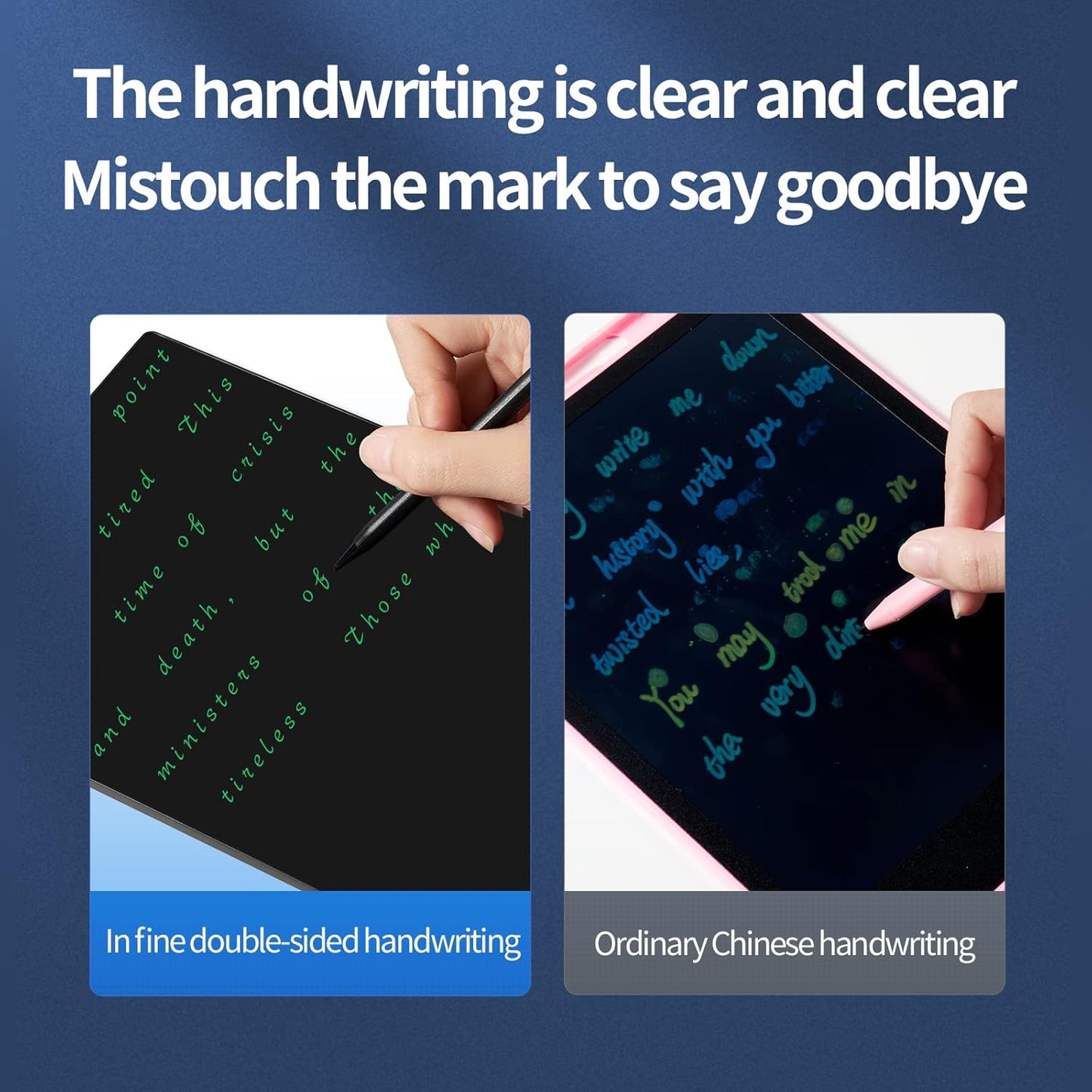 LCD Writing Tablet, 11.5in Double Display Erasable Reusable Electronic Drawing Pads, Electronic scratchpad for Kids and Adults Black