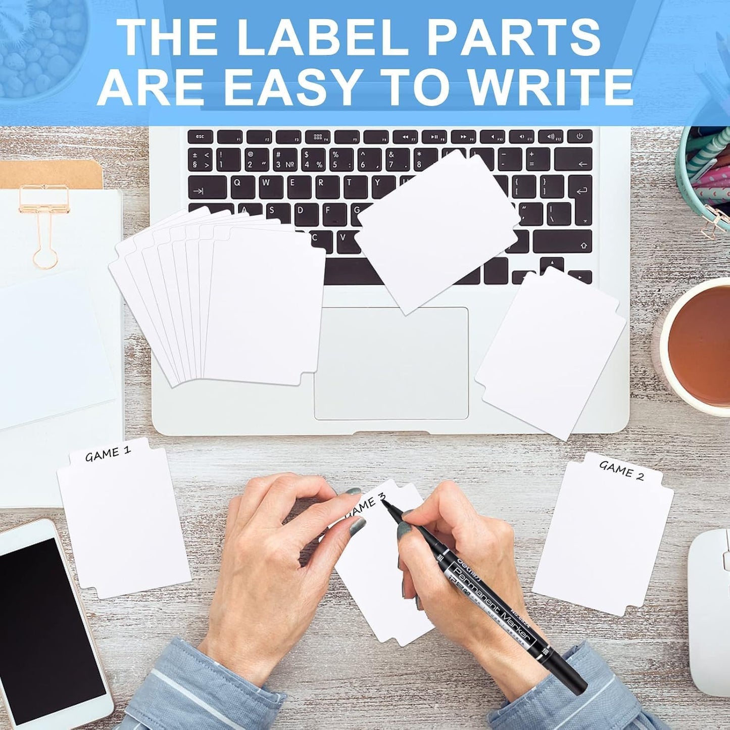 120 Pcs Trading Card Dividers Card Sorting Tray White Card Separators with Tabs Blank Card Box Card Divider Cards for Sports Games, 2.71 x 3.8 Inches Fit for MTG TCG Sports Cards Card Games