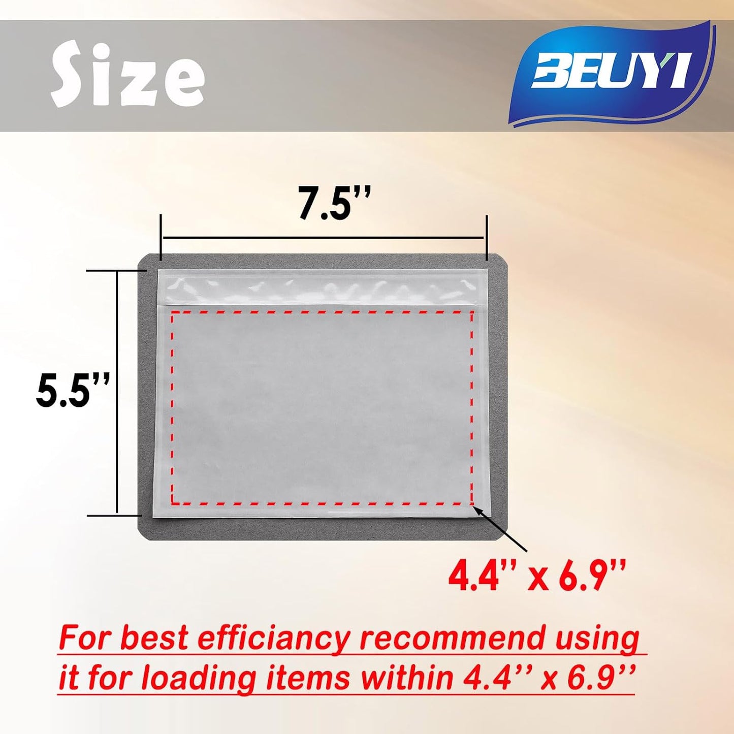 (800 Pcs) BEUYI Clear 7.5'' x 5.5'' Packing List Envelopes, Adhesive Shipping Label Pouches/Sleeves