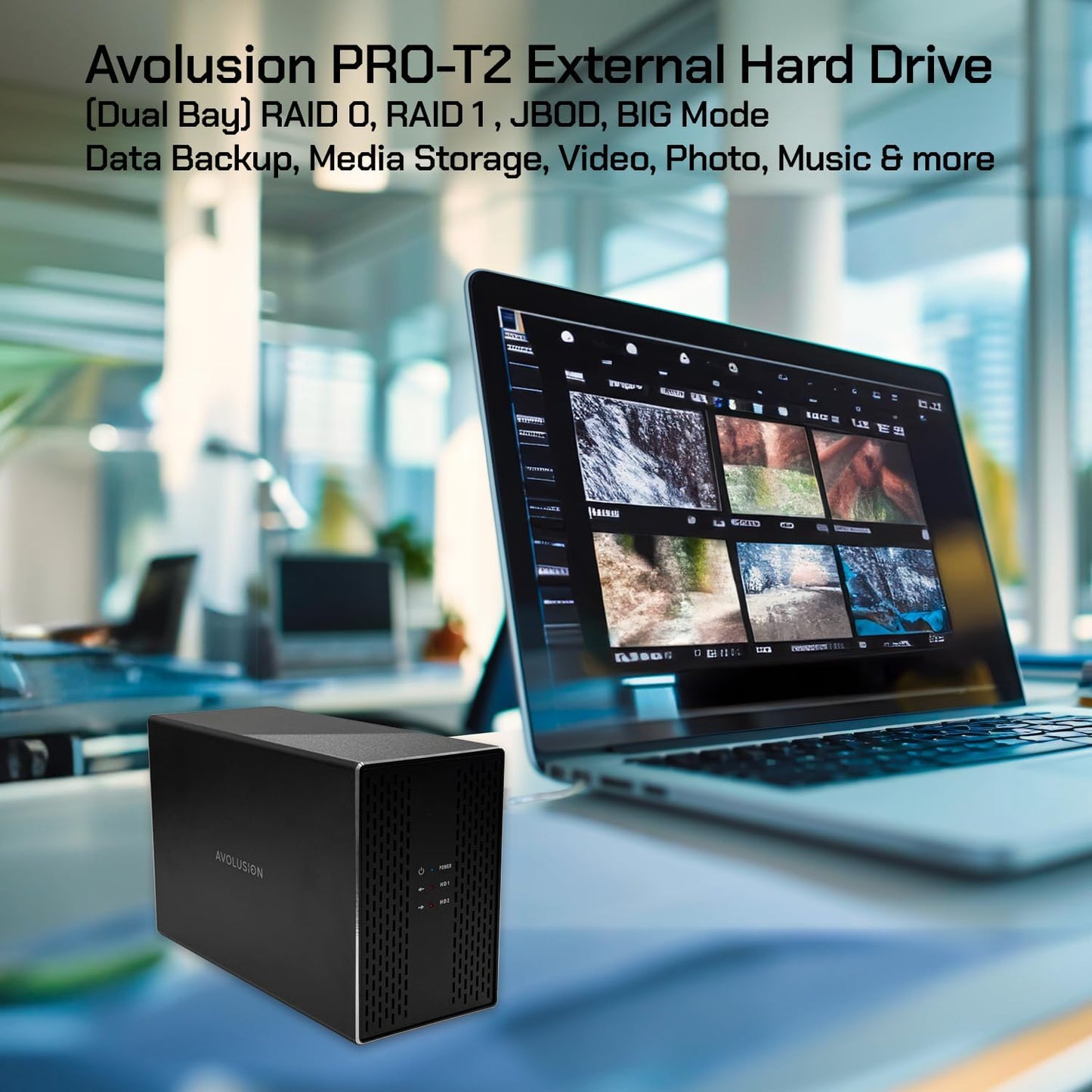 Avolusion PRO-T2 Series 44TB (22TB x2) Dual Bay USB 3.0 External Hard Drive (JBOD, RAID0, RAID1, Big) for Desktop PC / Laptop (Windows OS) (Renewed)