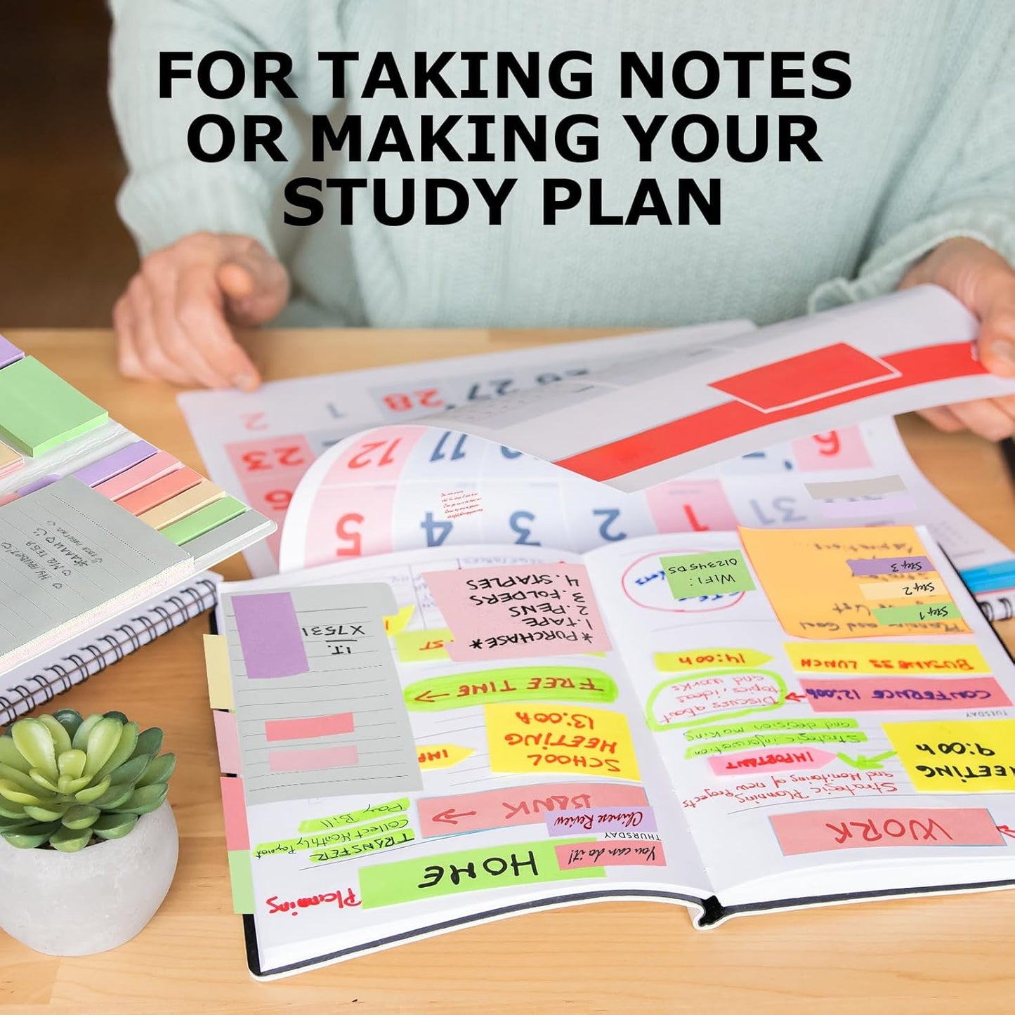 Hommie Sticky Notes Set, Divider Sticky Notes 410 Packs Planner Sticky Note Dividers Tabs for School Office Supplies, Book Notes,Bible Sticky Notes,Back to School Supplies