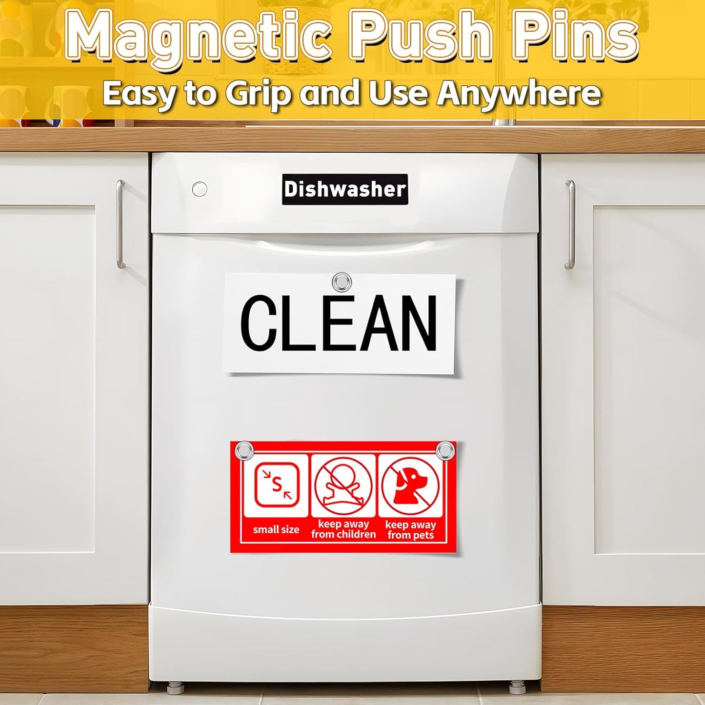 VNDUEEY Refrigerator Magnets, Small Magnets for Fridge 16pcs White Board Magnetic Push Pins Strong Magnetic Clips for Classroom Organization Cute Whiteboard for Kitchen Gadgets 2025 Office Locker