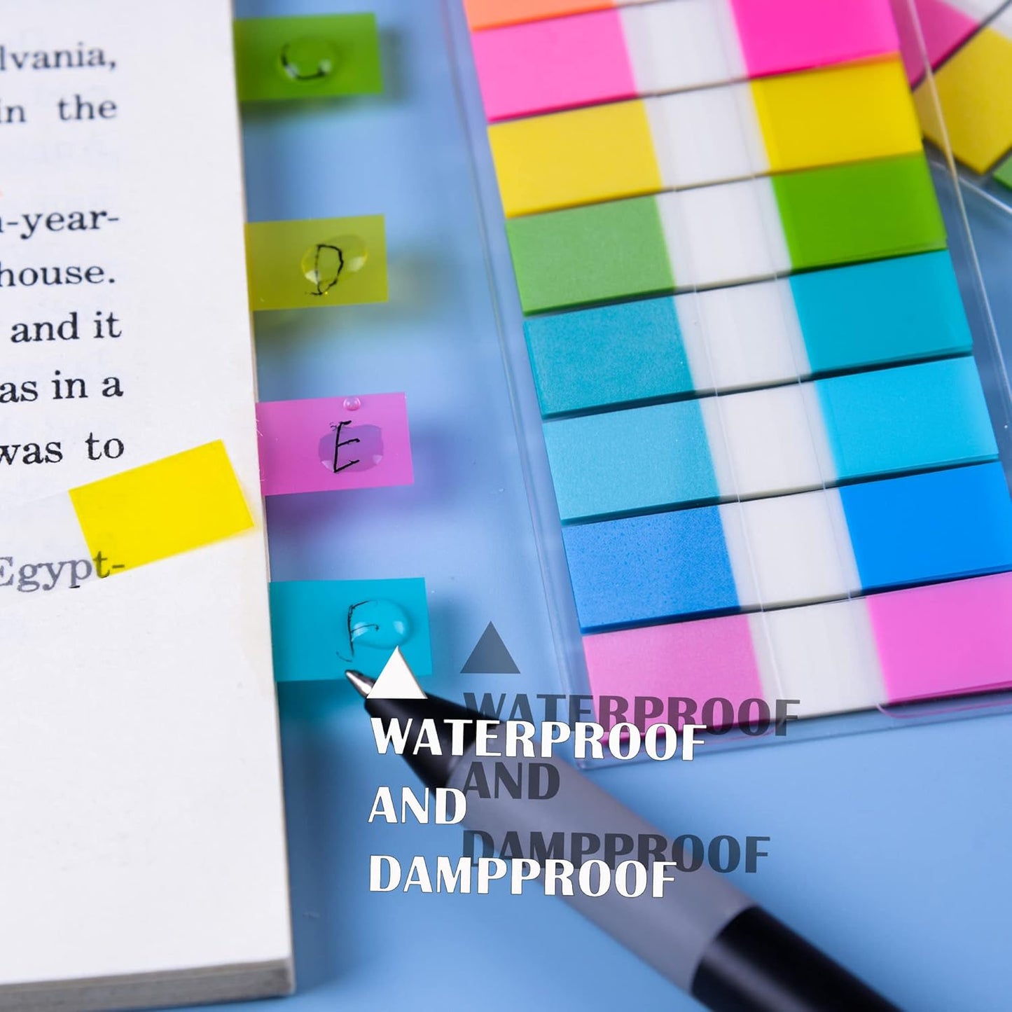 Ericter 1440 Pcs Sticky Tabs Book Tabs Page Markers Tabs, Sticky Note Tabs Colored Writable and Repositionable Index Tabs, Tabs for Annotating Books, Page Tabs