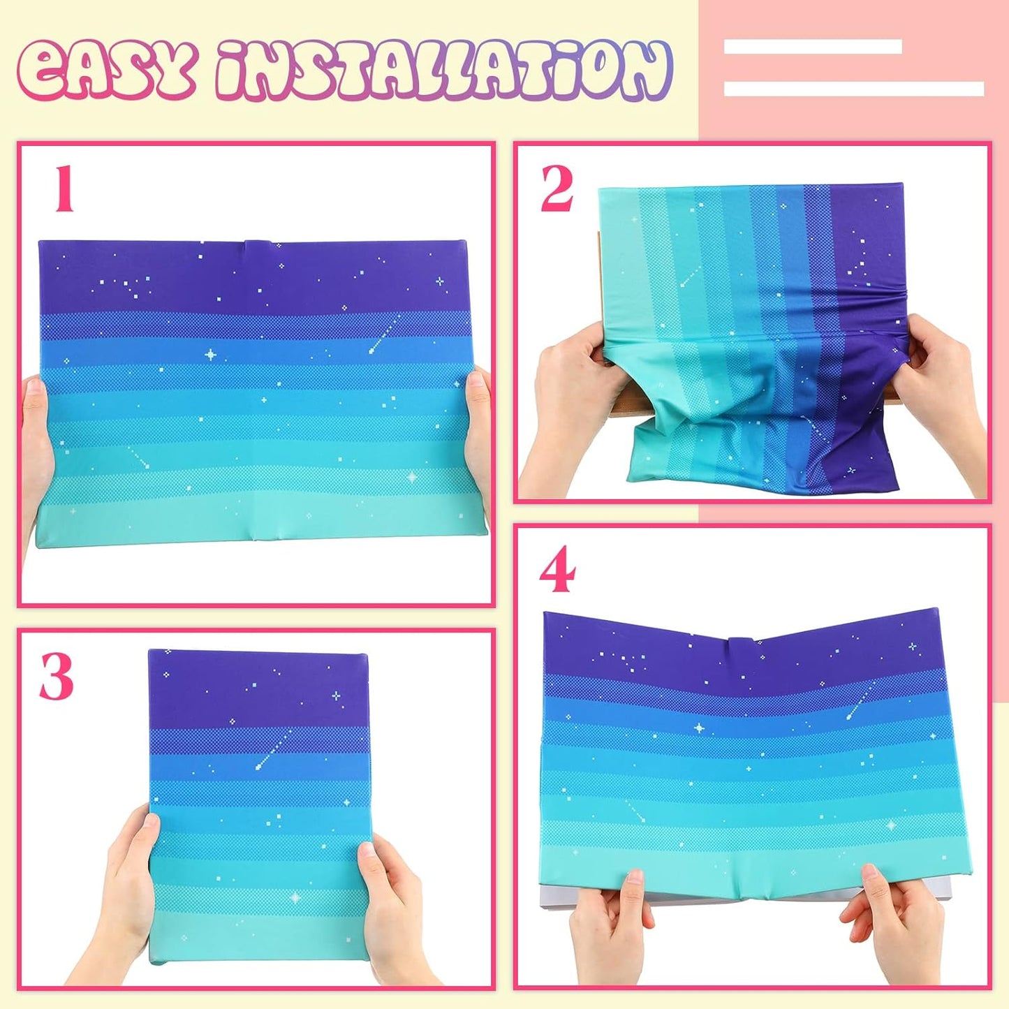 6 Pack Stretchable Book Cover Jumbo Fabric Book Covers Colorful Pattern Print Book Protector Washable Reusable Protective Textbook Cover for Hardcover Textbooks up to 9 x 11 Inch (Elegant Pattern)