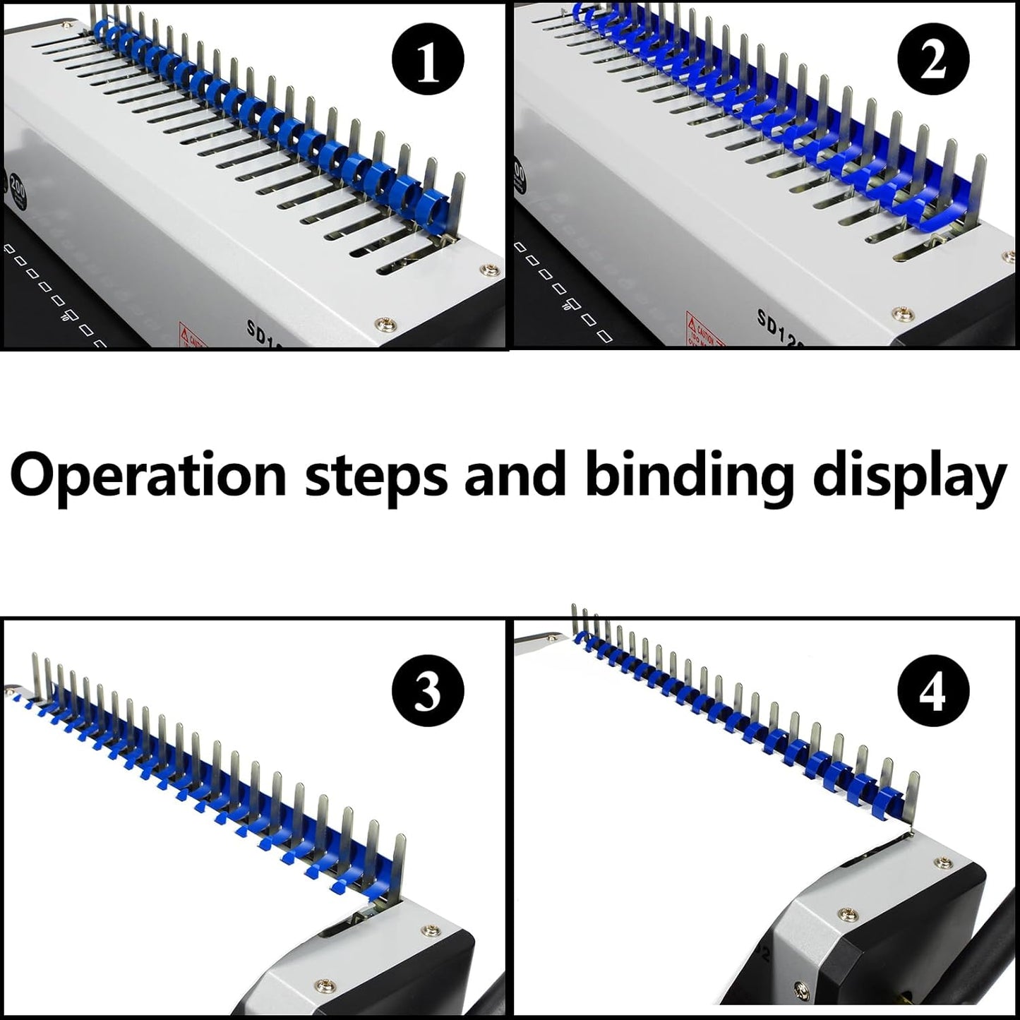 RAYSON SD1202 Comb Binding Machine, 19 Holes, Max Punching Letter Size, with Comb Set Binder for Daily Binding