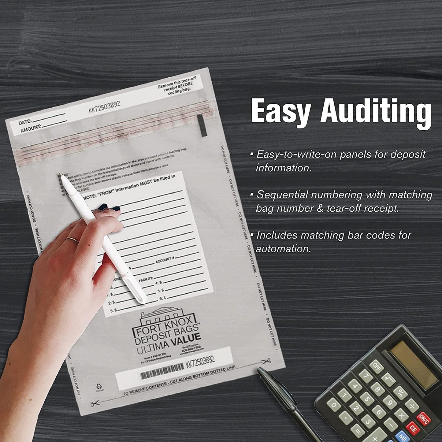 BankSupplies Ultima Value Clear Deposit Bags | 9W x 12H | Pack of 1000 | Transit, Transfer, Valuables | Tamper Evident Tape | Captive Flap Closure | Security Deposit Bag