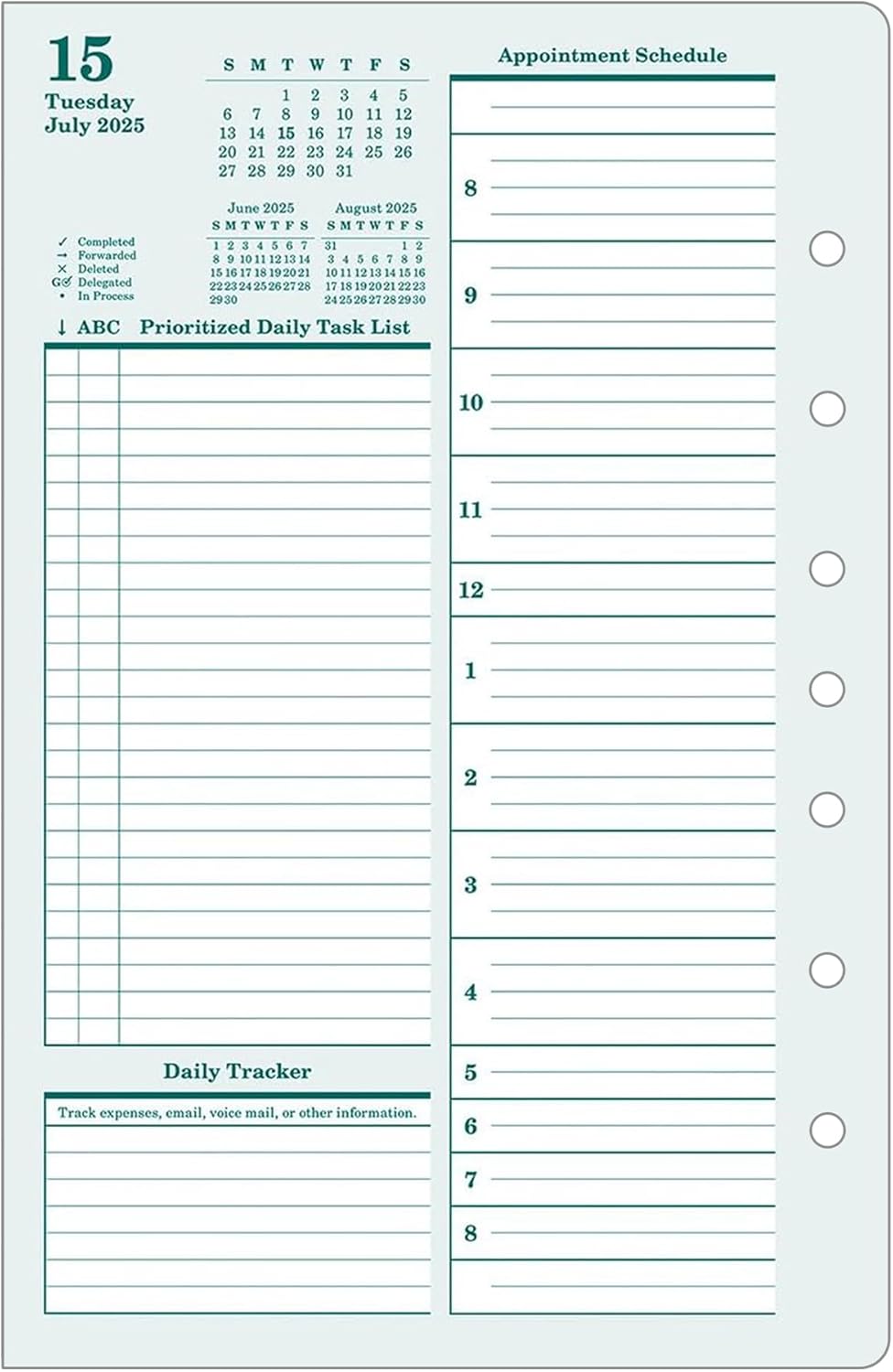 FranklinCovey - Original Two Page Per Day Ring-Bound Planner (Classic, Jul 2025 - Jun 2026)