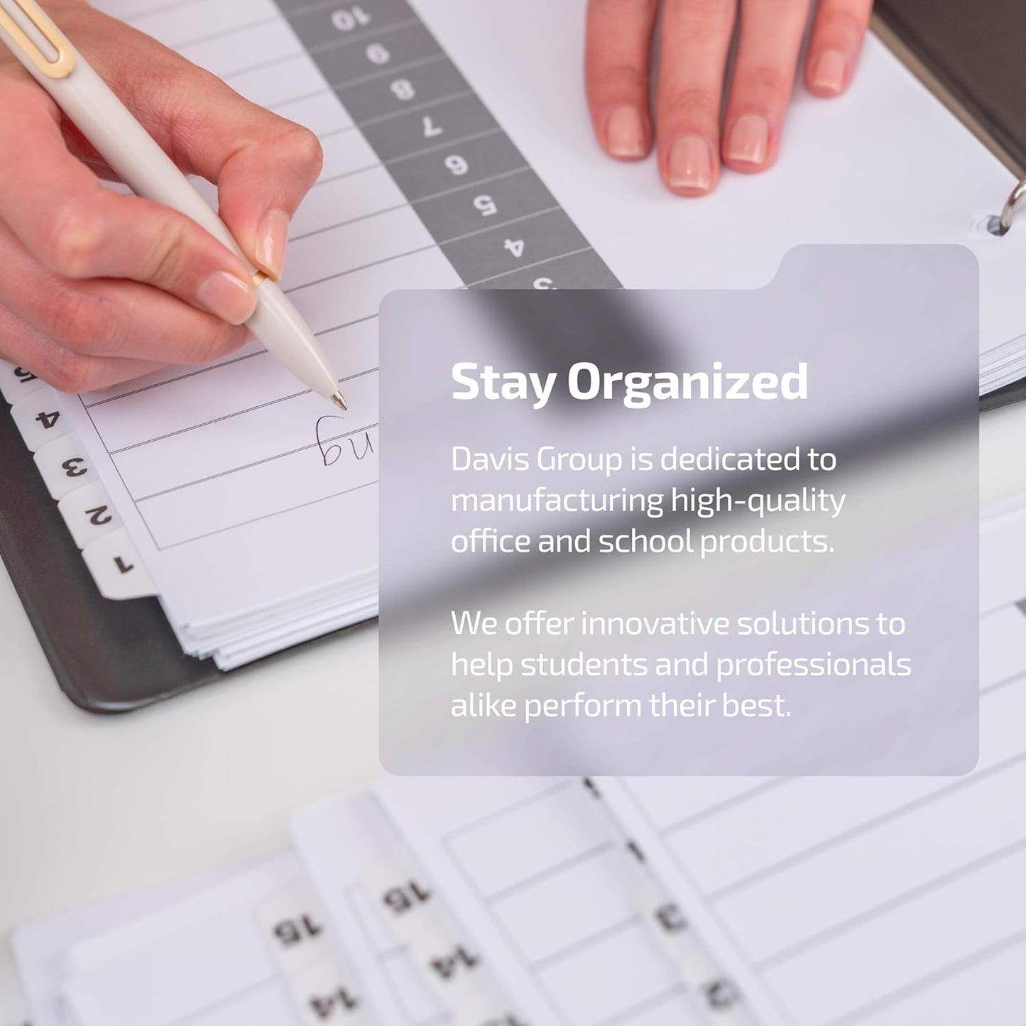 Davis Group 1-15 Index Tab Dividers for 3 Ring Binders, Customizable Table of Contents, 6 Sets