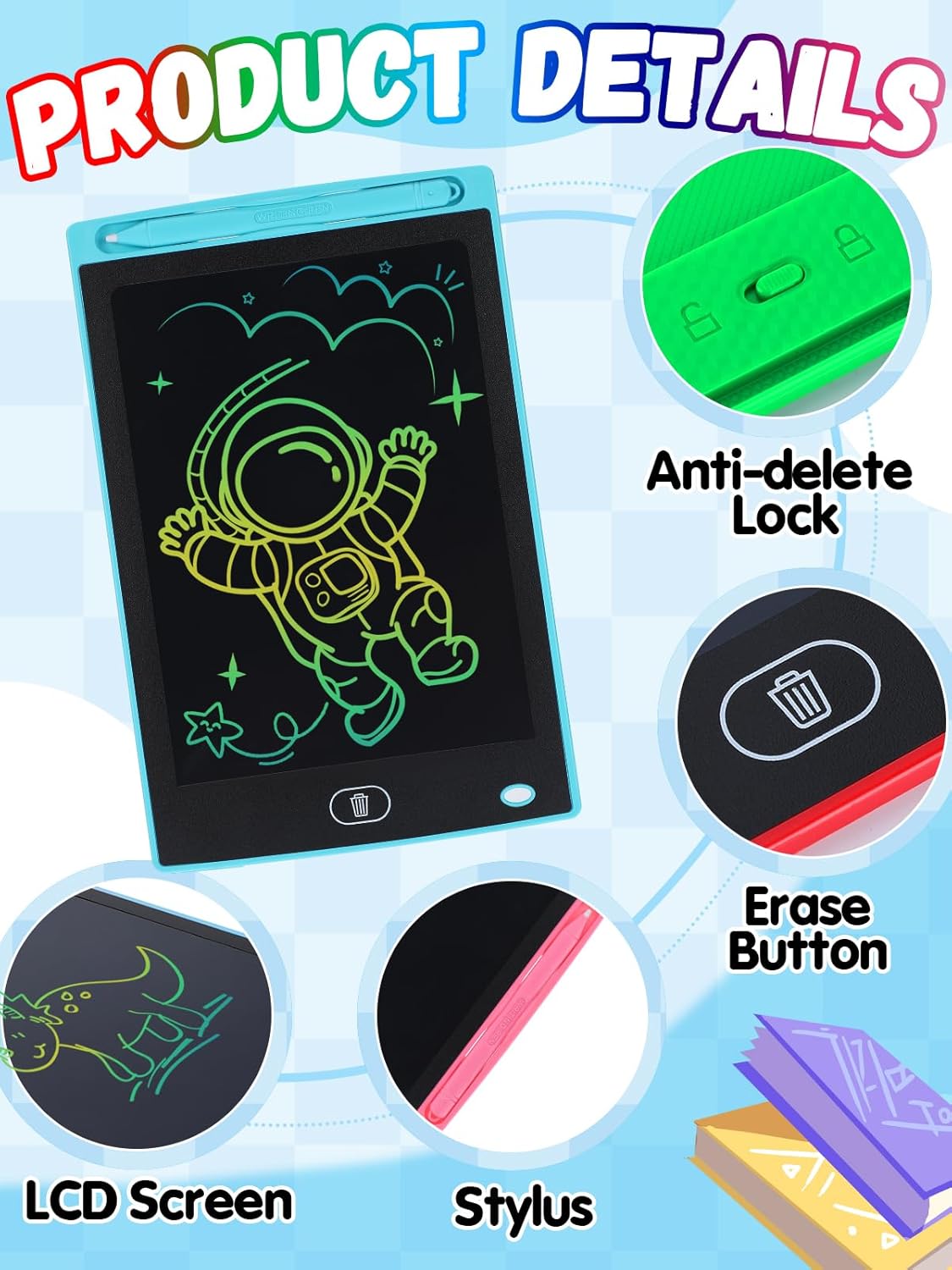 LCD Writing Tablet for Kids Party Favors Bulk - 12 Pack 8.5in Colorful Doodle Board, Erasable Drawing Pad for Goodie Bags Stuffers Birthday Gifts, Learning Travel Toys for Girls Boys Aged 3 4 5 6 7 8