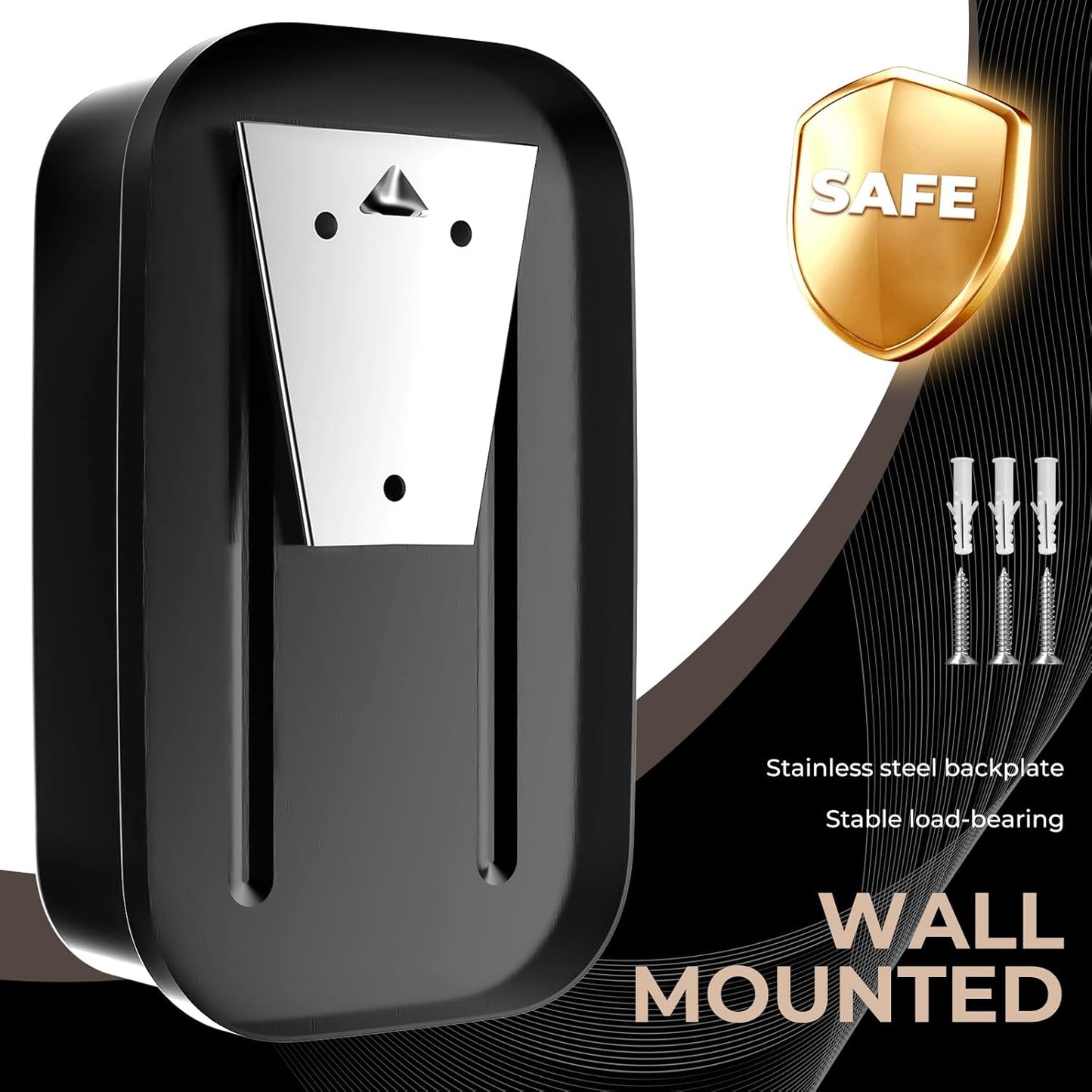 Commercial Soap Dispenser Wall Mount Stainless Steel Soap Dispensers Liquid Manual Anti-Leak Pump Hand Soap Dispenser for Bathroom Kitchen Black (35 fl.oz./1000ml)