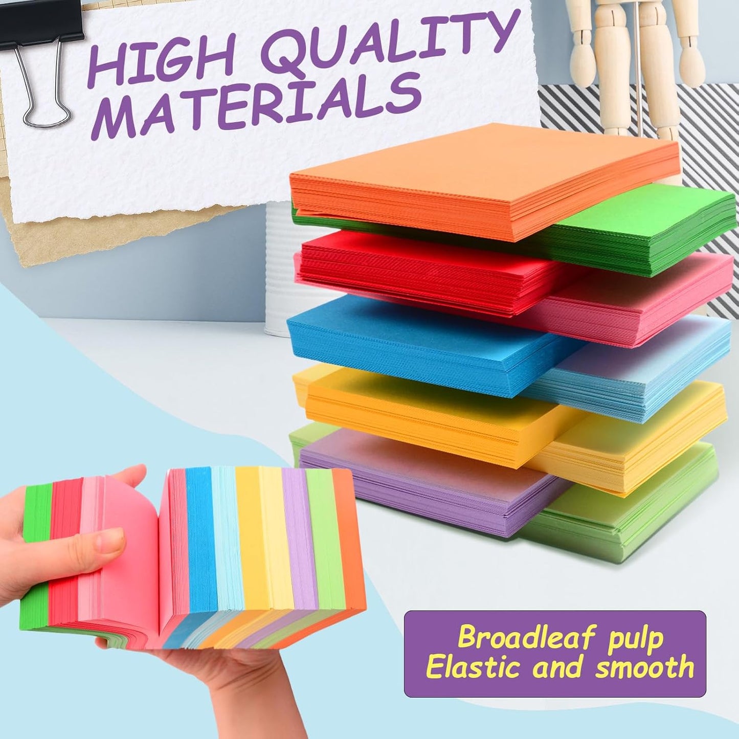 600 Count Colored Blank Index Cards, Unlined Index Cards 3x5,Flash Cards Learning Memo Scratch Pad, Heavy Notecards for Studying School Office Supplies