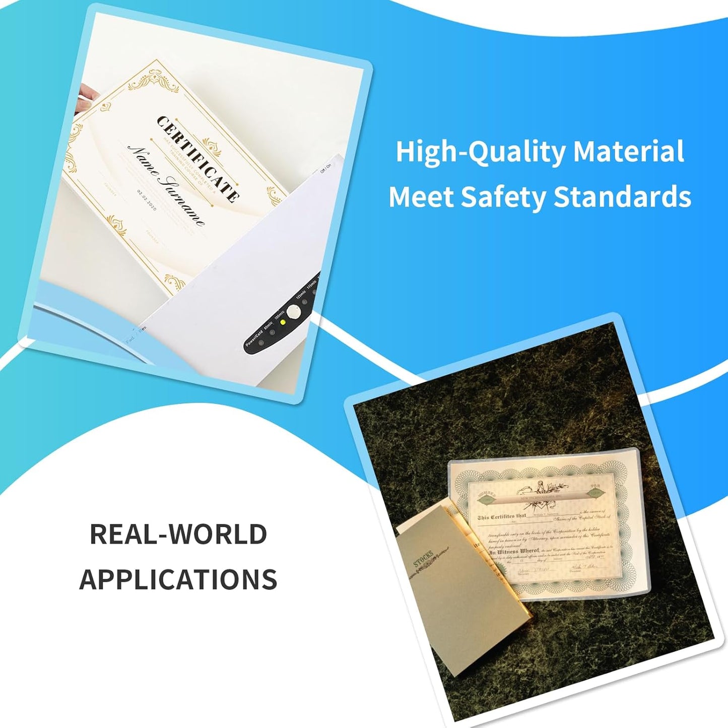 (5 Mil) 50 Pack Laminating Sheets, Thermal Laminating Pouches Holds 8.5 x 11 Inch, 5 Mil Clear Laminator Paper 9 x 11.5 Inch, Letter Size, for Education,Documents, Certificate