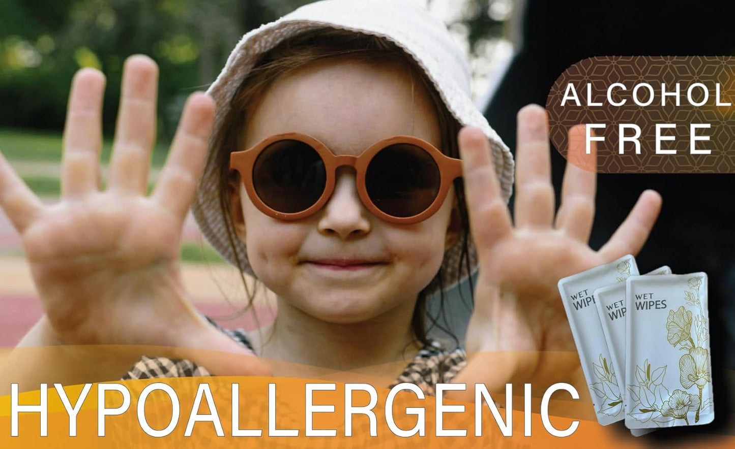 Luxury Wet Wipes, 100 Individually Wrapped Microfiber Textured Non-Scented Personal Hygiene Cleansing Wipes for women and men. Clean and refresh at the gym, camping, outdoors, and sporting events.