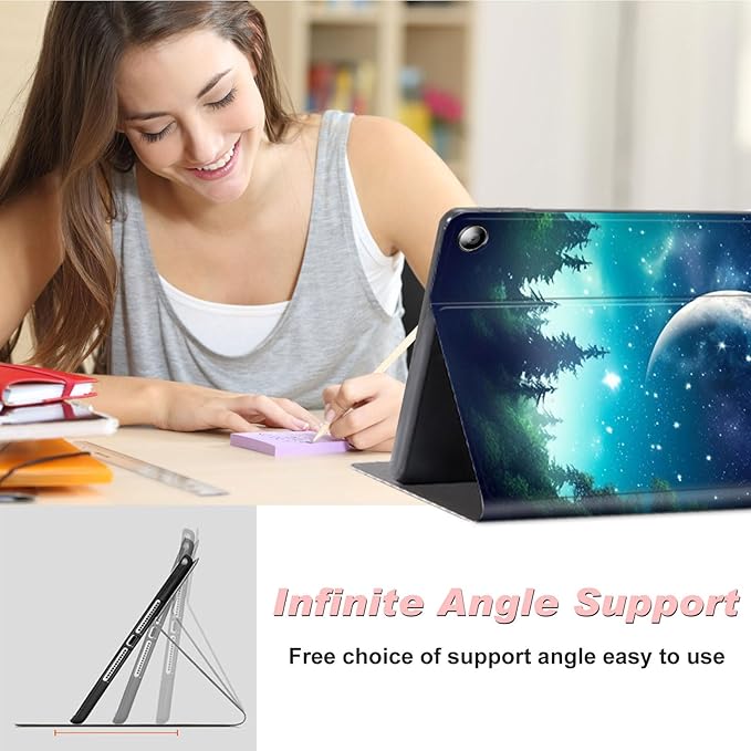 for Amazon Kindle Fire Max 11 Case (13th Generation, 2023 Release) 11",Slim Lightweight Smart Shell Stand Cover with Auto Wake/Sleep for All-New Fire 11 Max Tablet,Night Sky Stars Forest